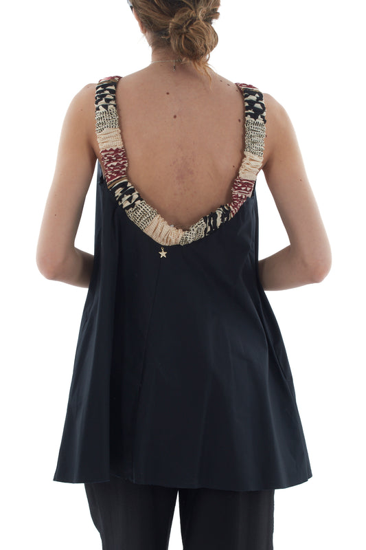 Canottieracon profili sulla schiena da Donna Souvenir - Nero