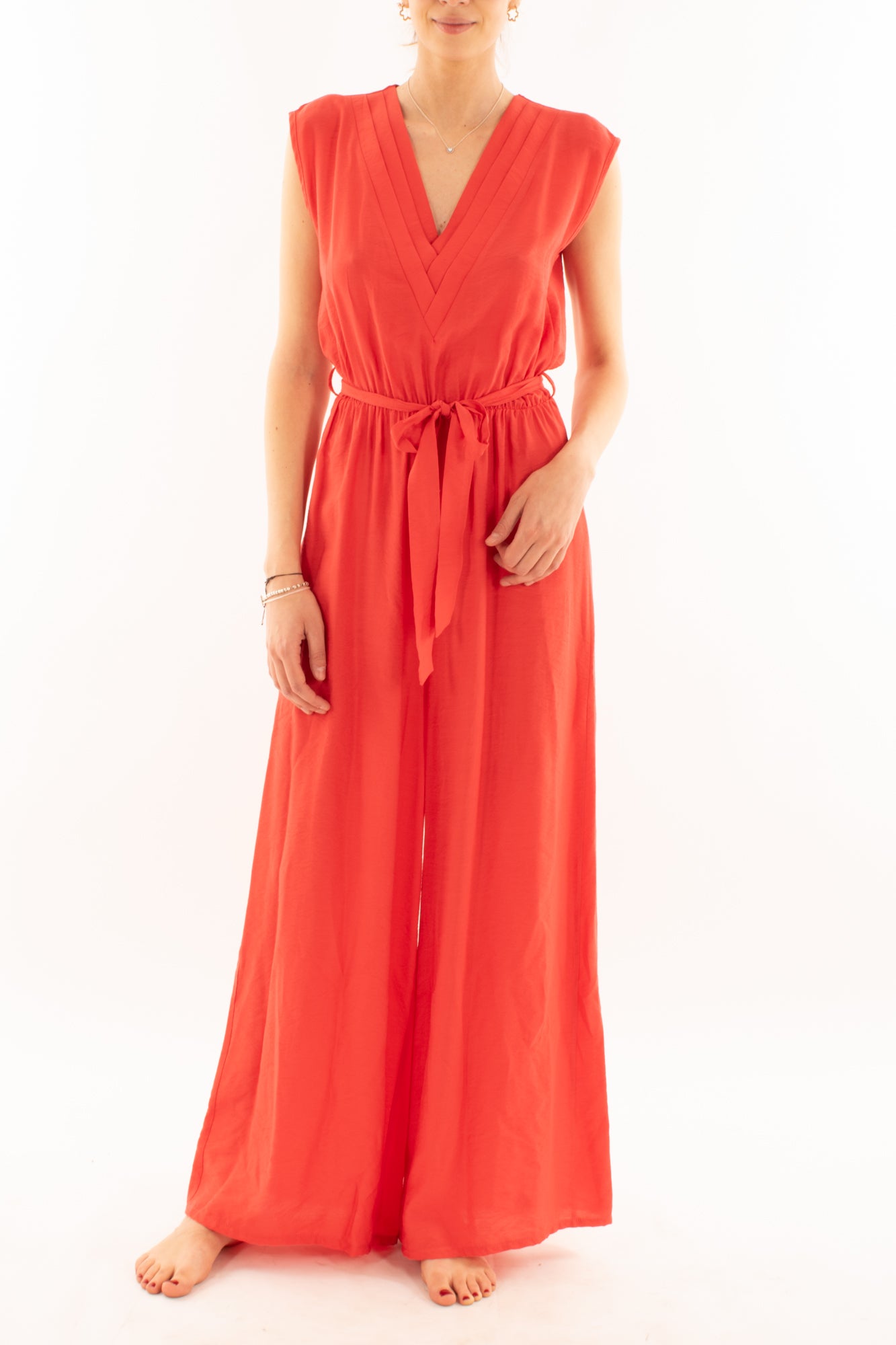Tuta lunga con scollo a v da Donna Souvenir - Arancio