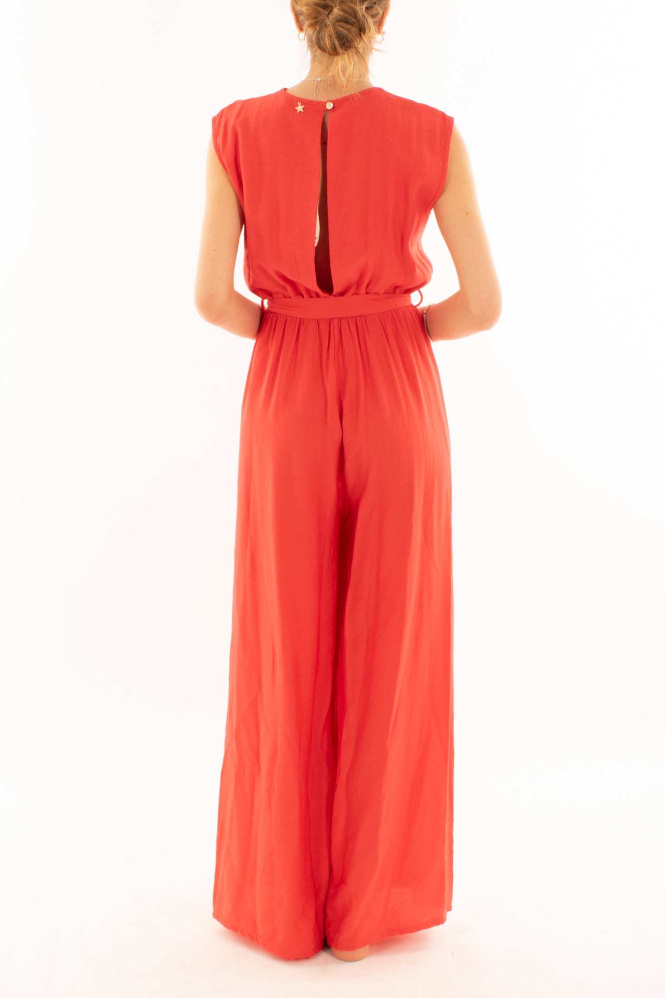 Tuta lunga con scollo a v da Donna Souvenir - Arancio