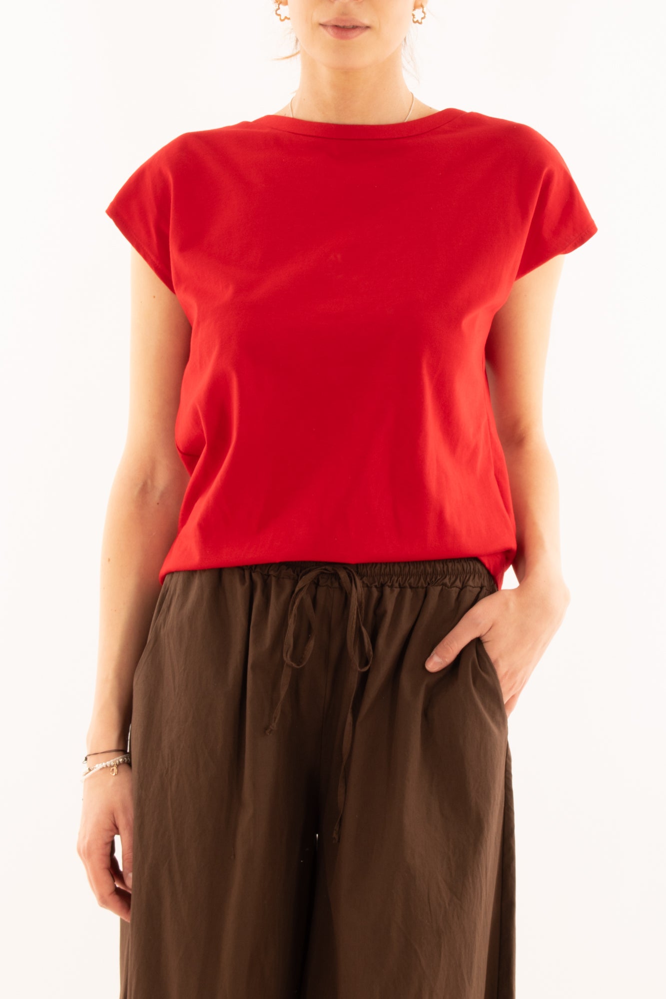 T- shirt con schiena scollata da Donna Souvenir - Rosso