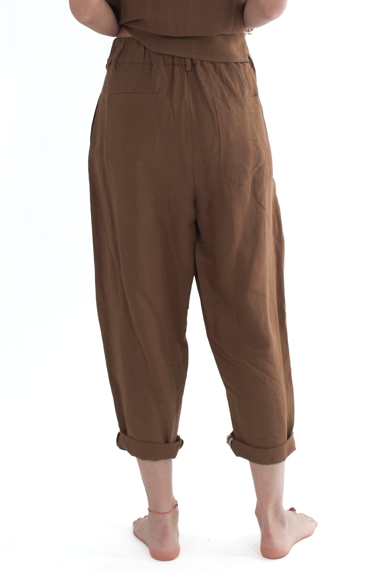 Pantalone corto con bande laterali da Donna Souvenir - Tabacco