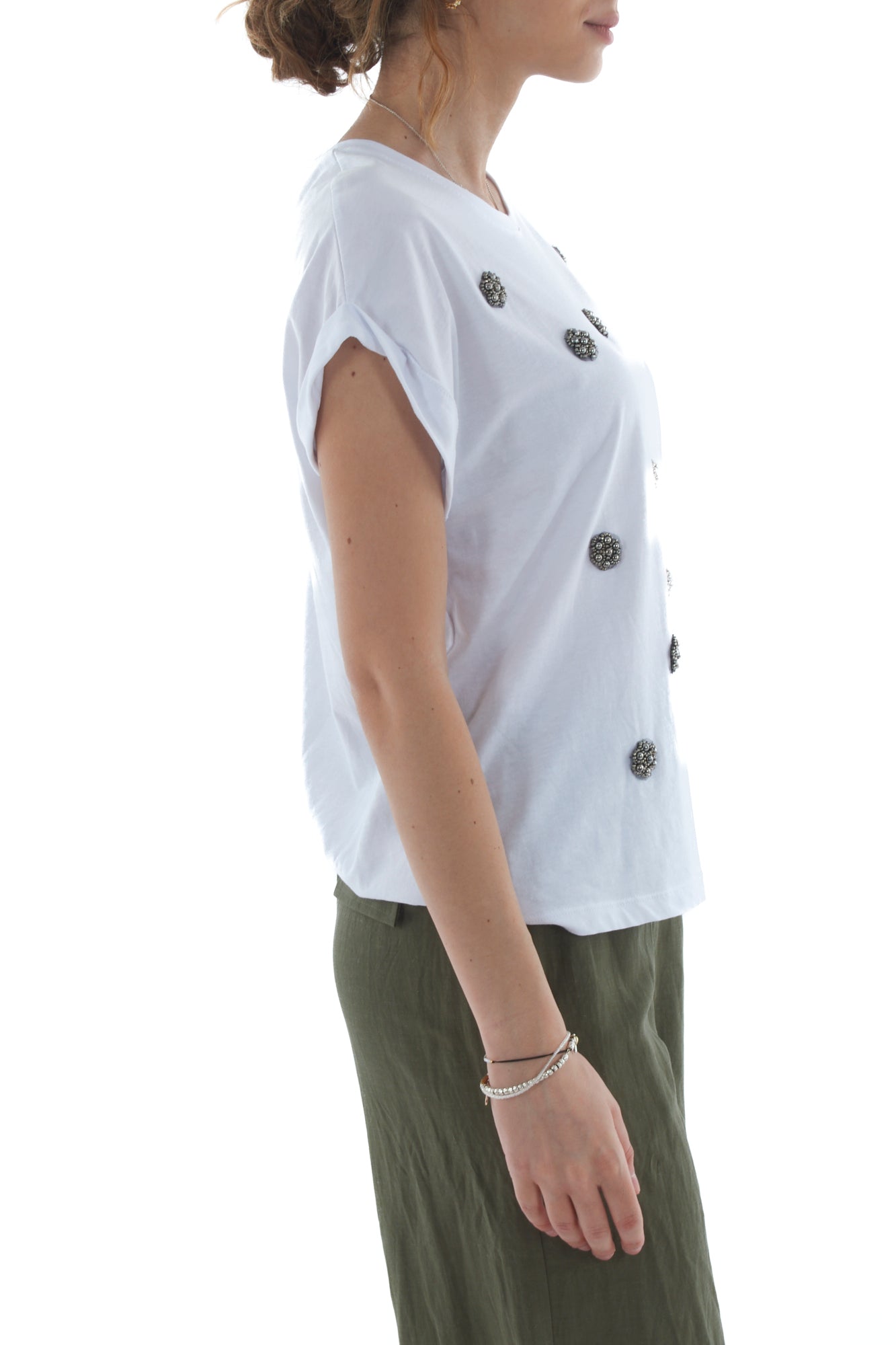 T- shirrt con pietre da Donna Souvenir - Bianco
