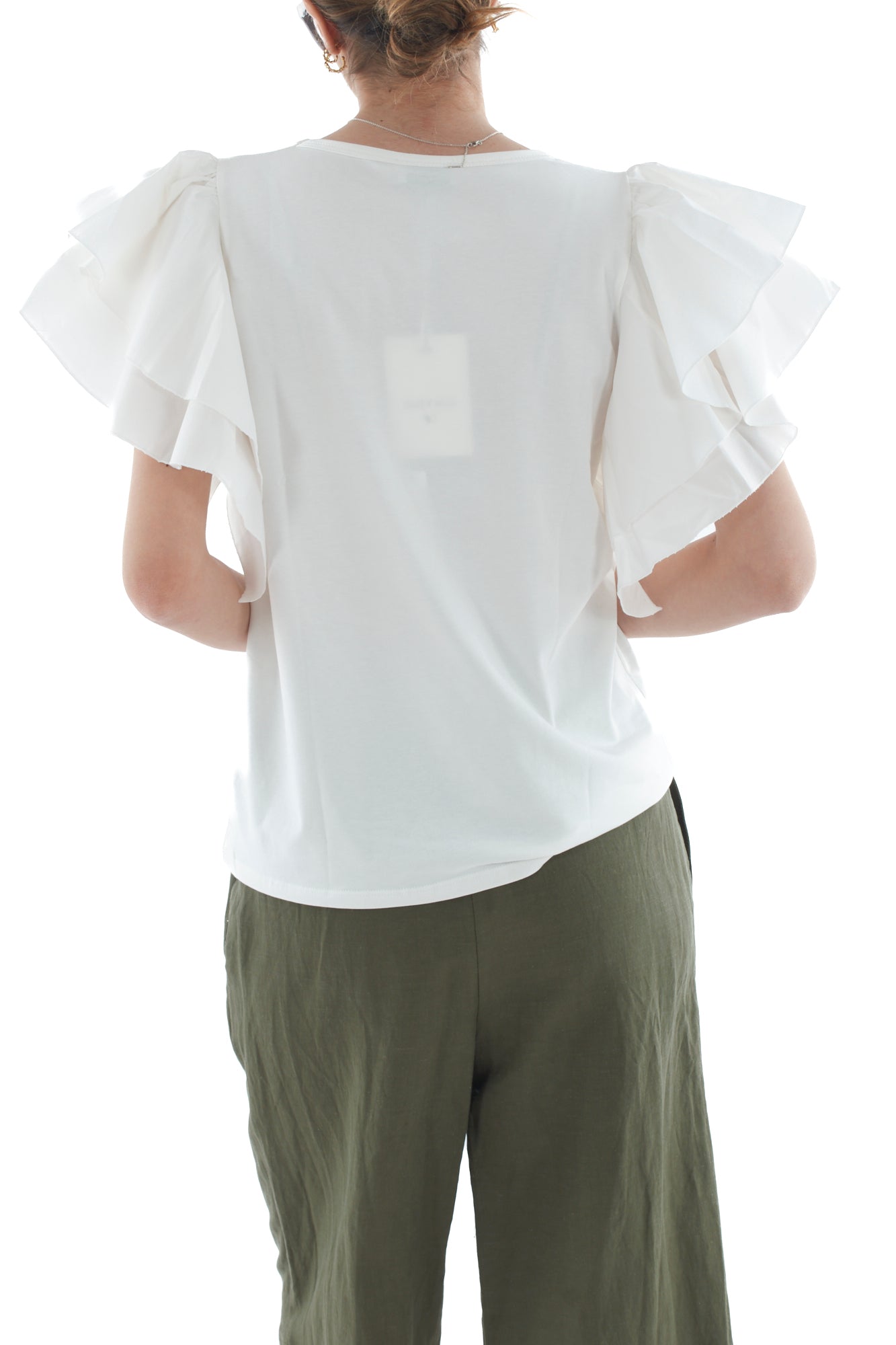 T- shirt con voila' da Donna Susy mix - Latte