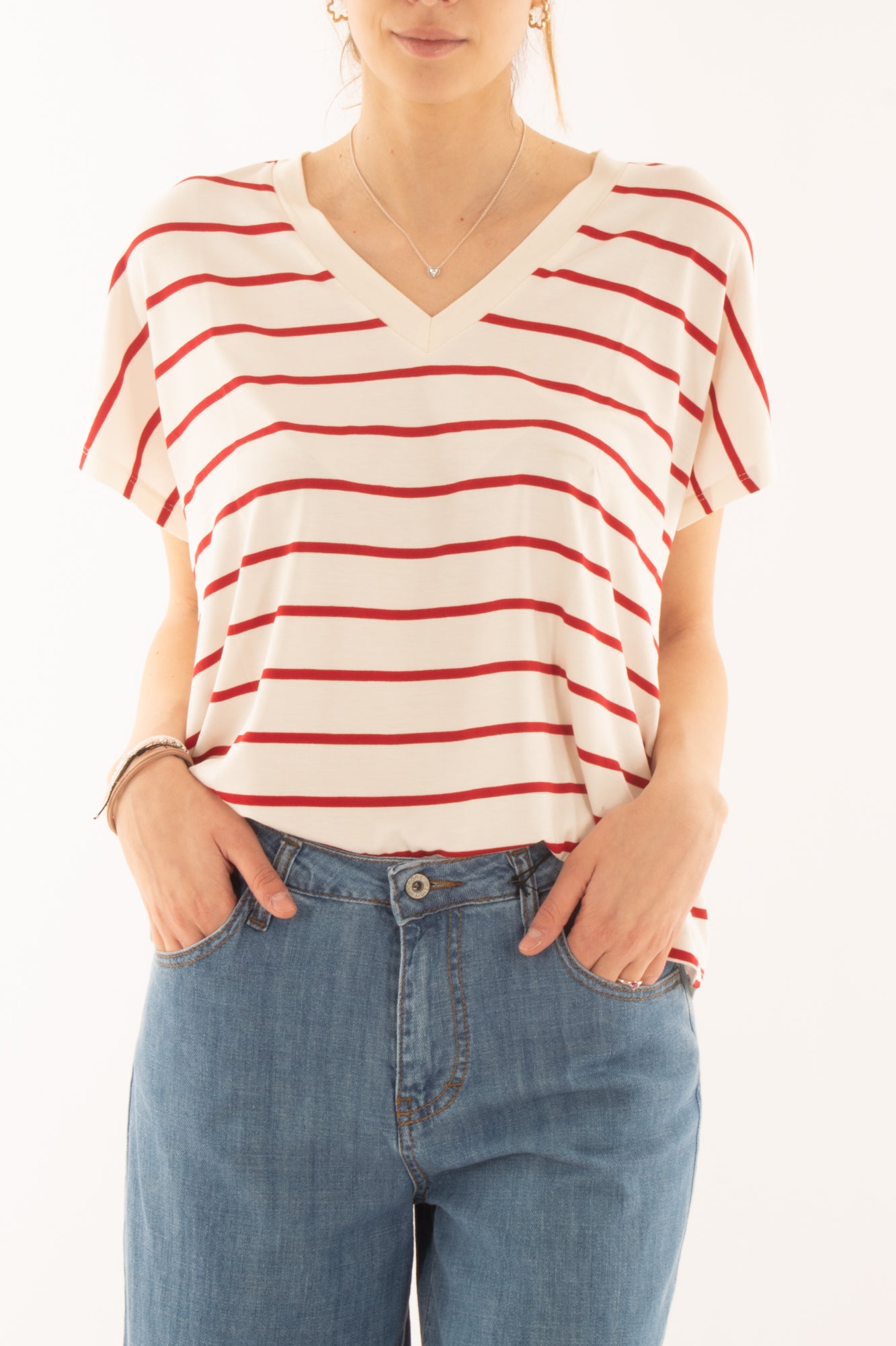 T-shirt rigata da Donna Susy mix - Rosso