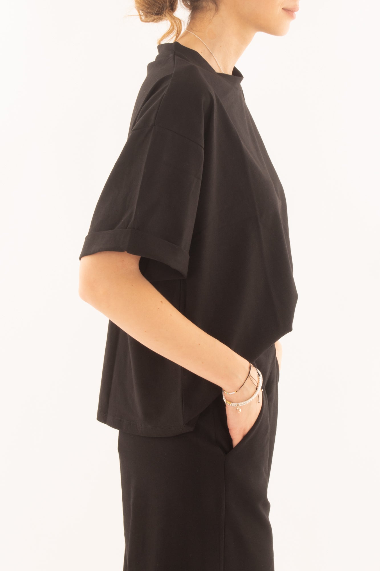 T-shirt over da Donna Susy mix - Nero