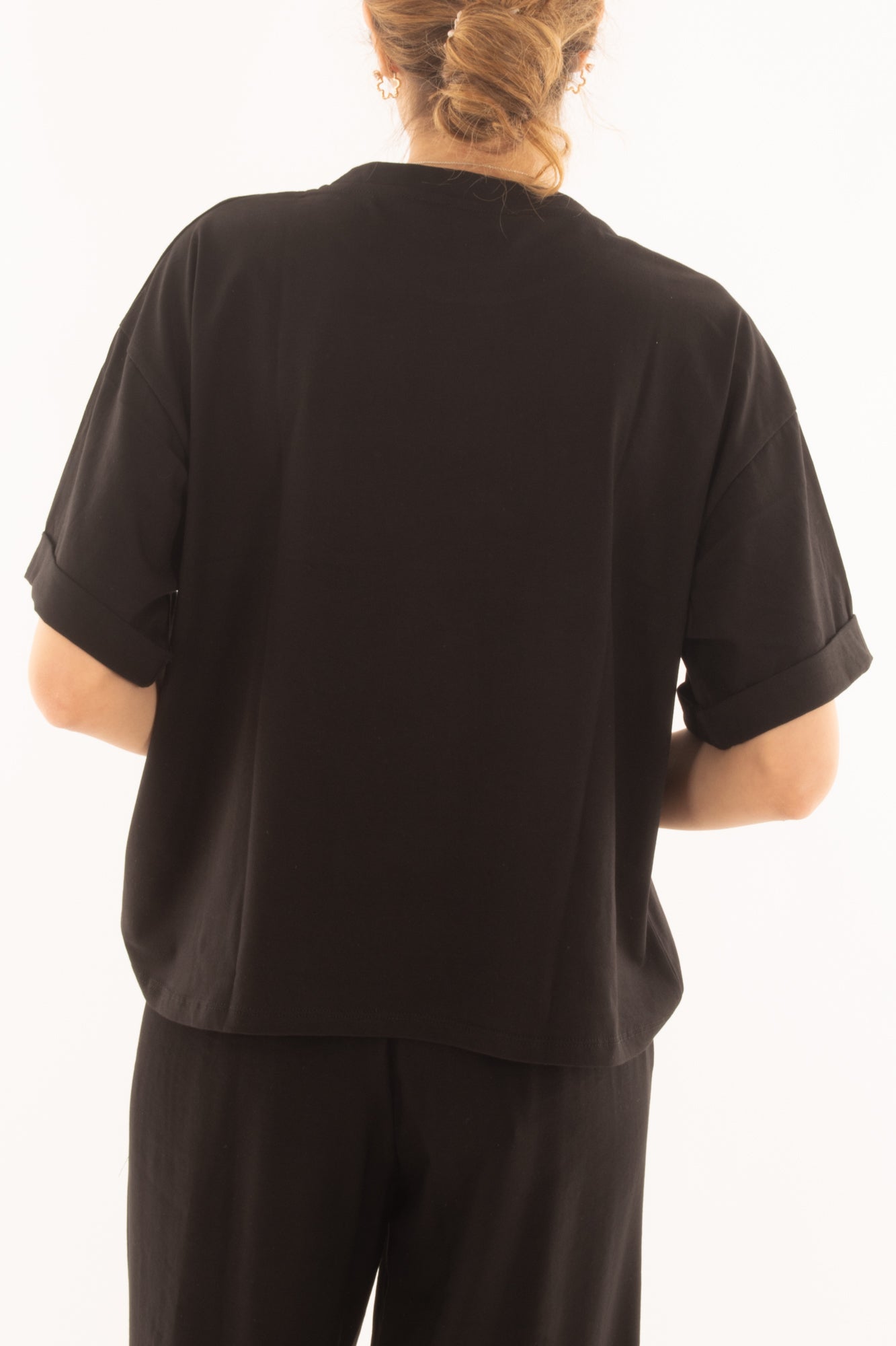 T-shirt over da Donna Susy mix - Nero