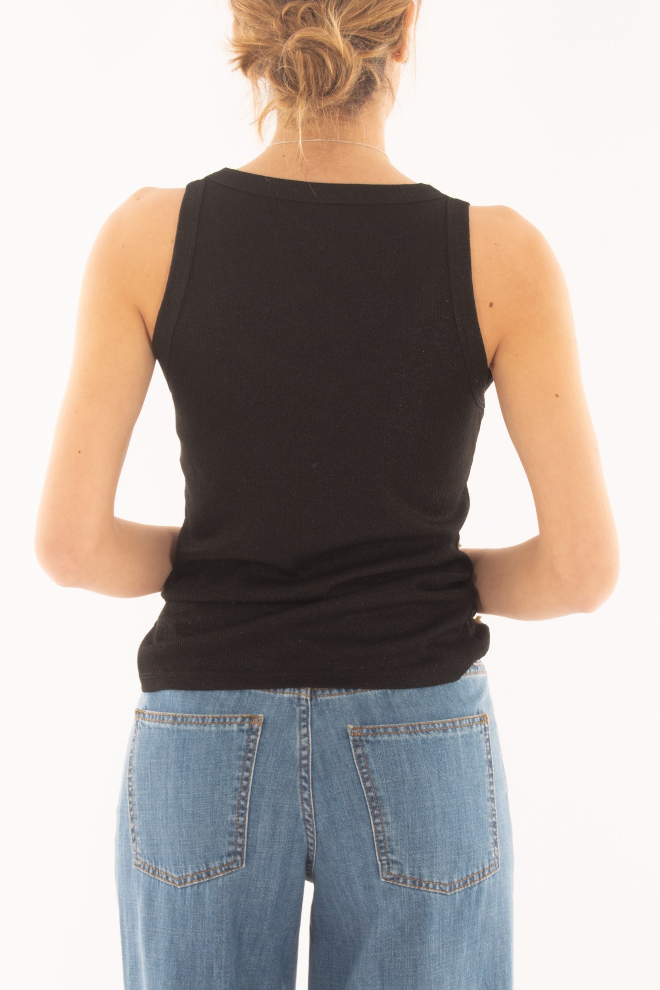 Canottiera con perle da Donna Susy mix - Nero