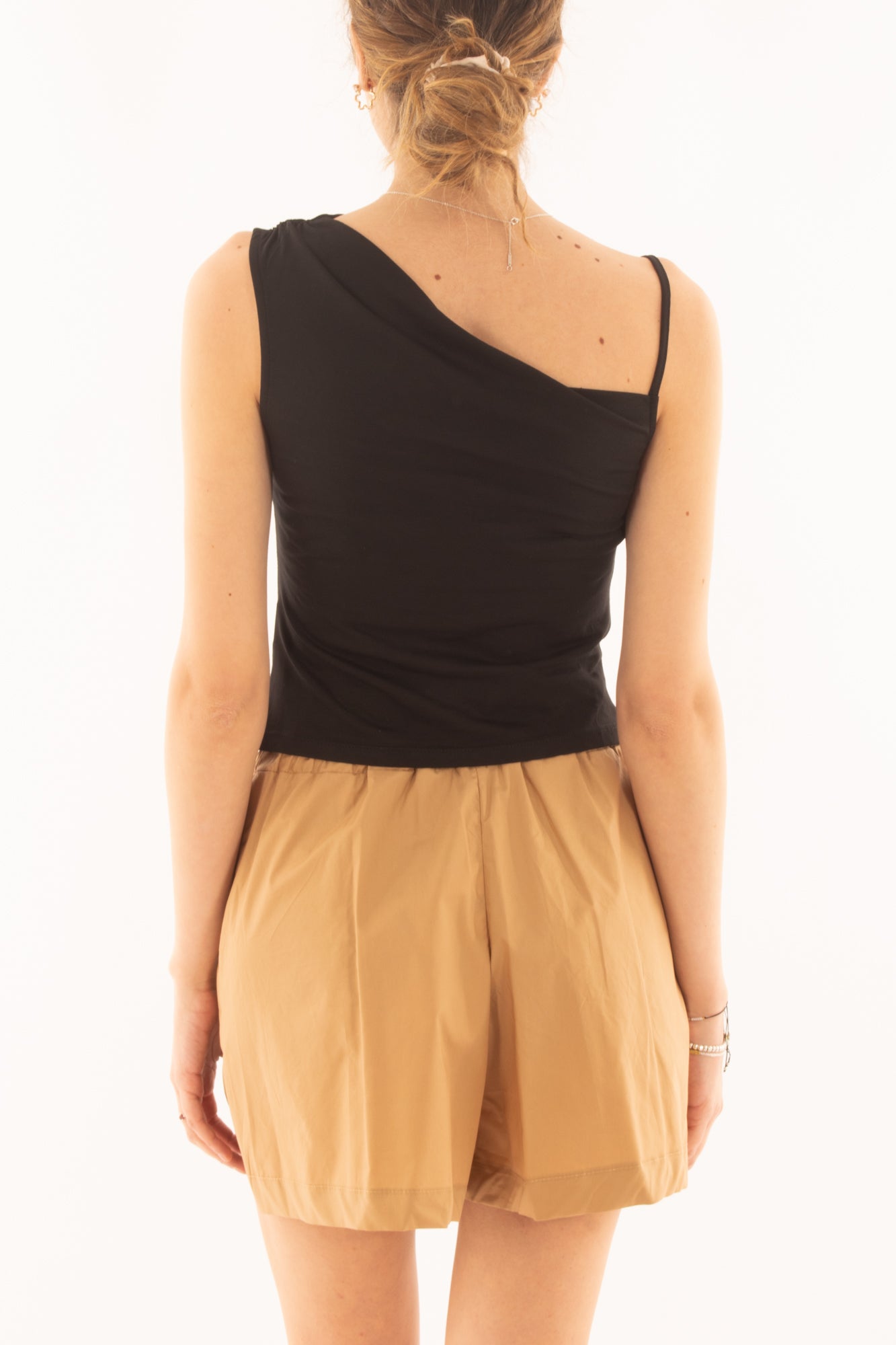 Maglia asimmetrica da Donna Susy mix - Nero