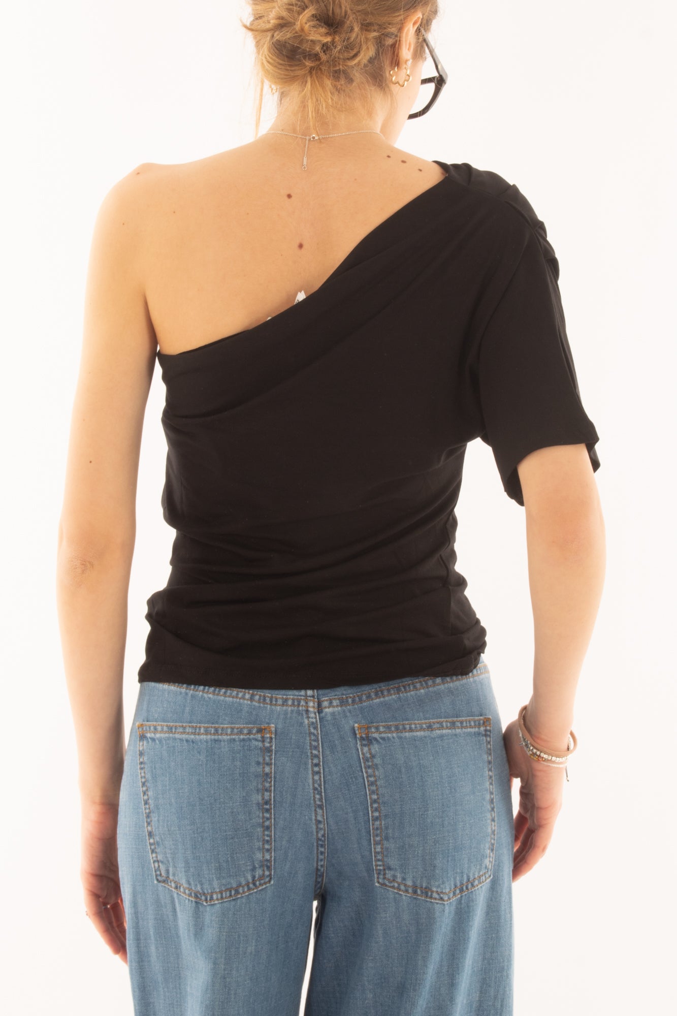 Maglia monospalla da Donna Susy mix - Nero