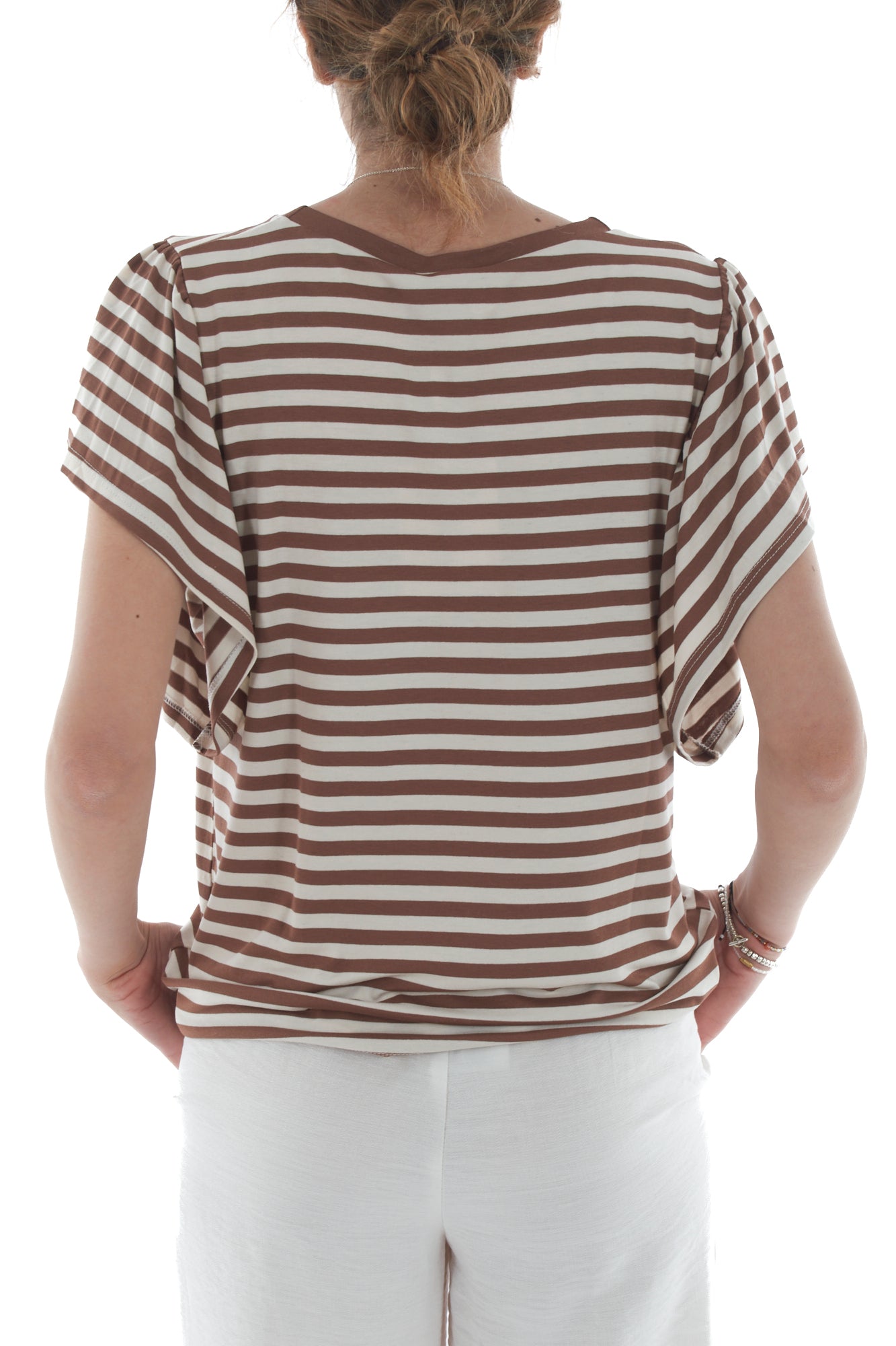 Maglia rigata da donna Susy mix - tabacco