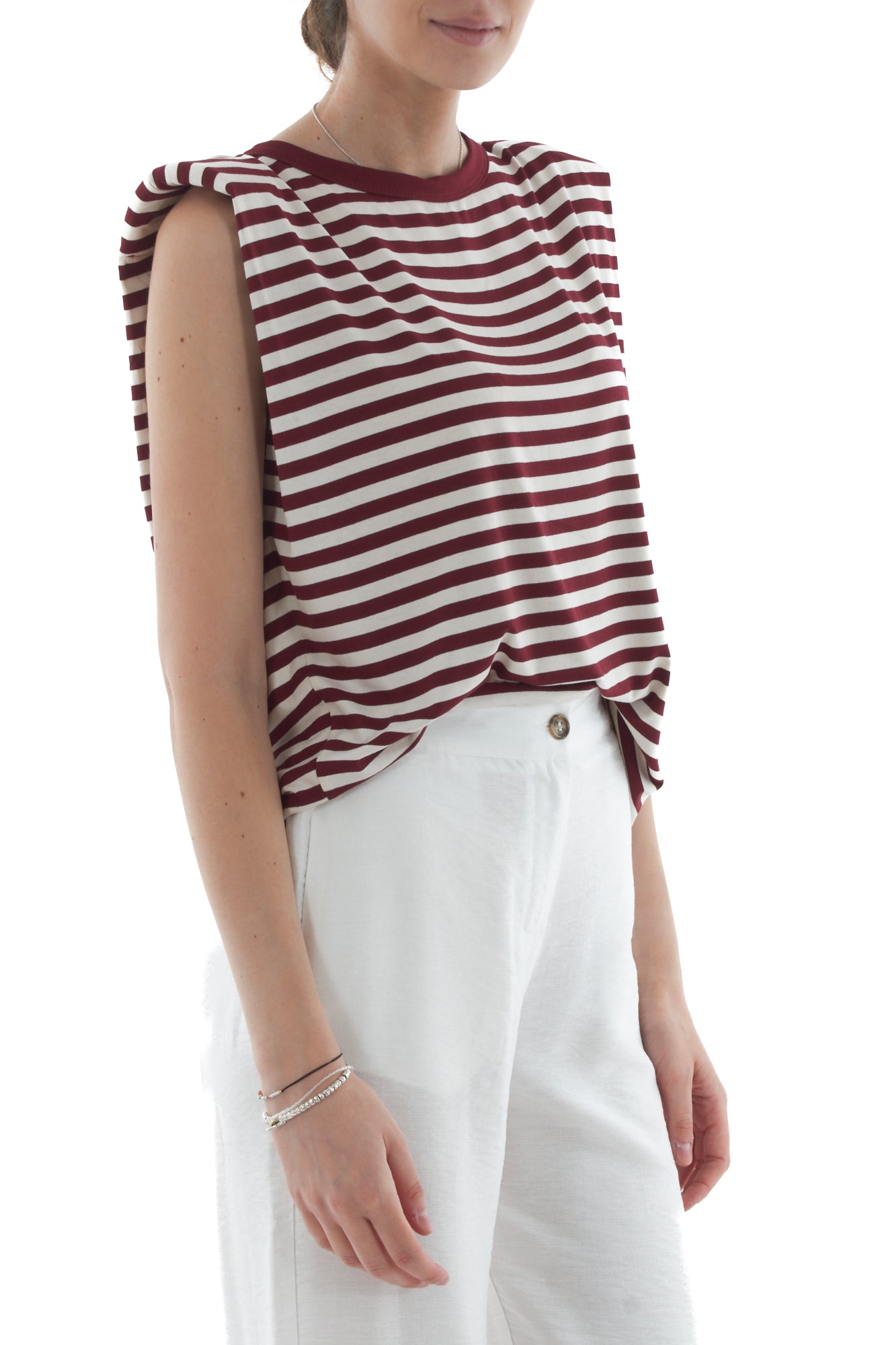 T-shirt rigata con spalline da Donna Susy mix - India