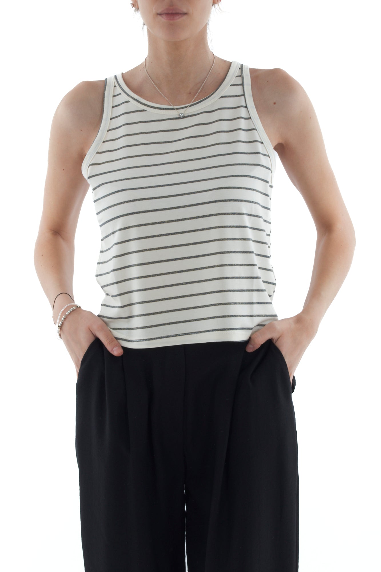 Canottiera rigata da Donna Susy mix - Verde