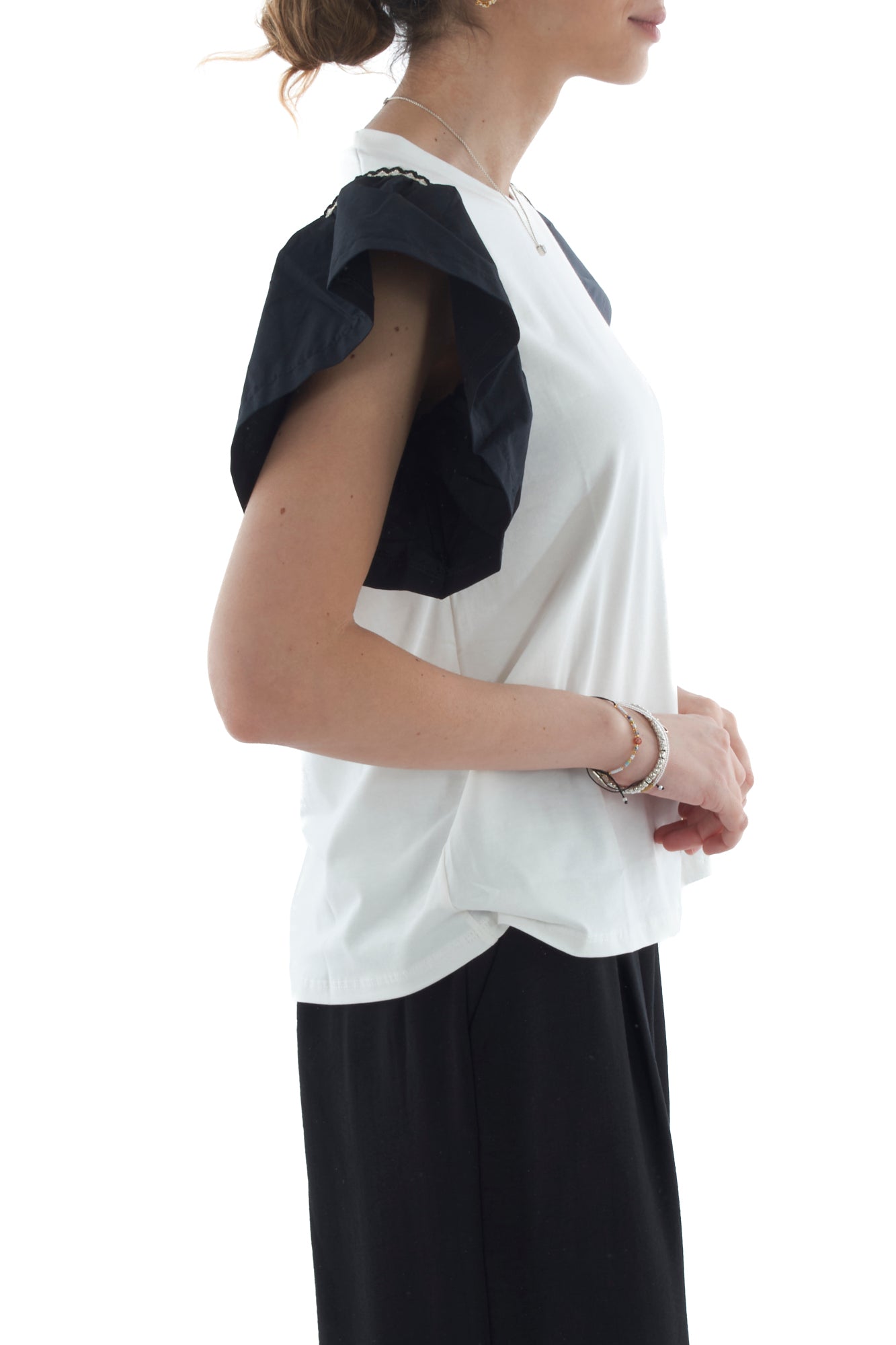 T-shirt con voila' da Donna Susy mix - Nero