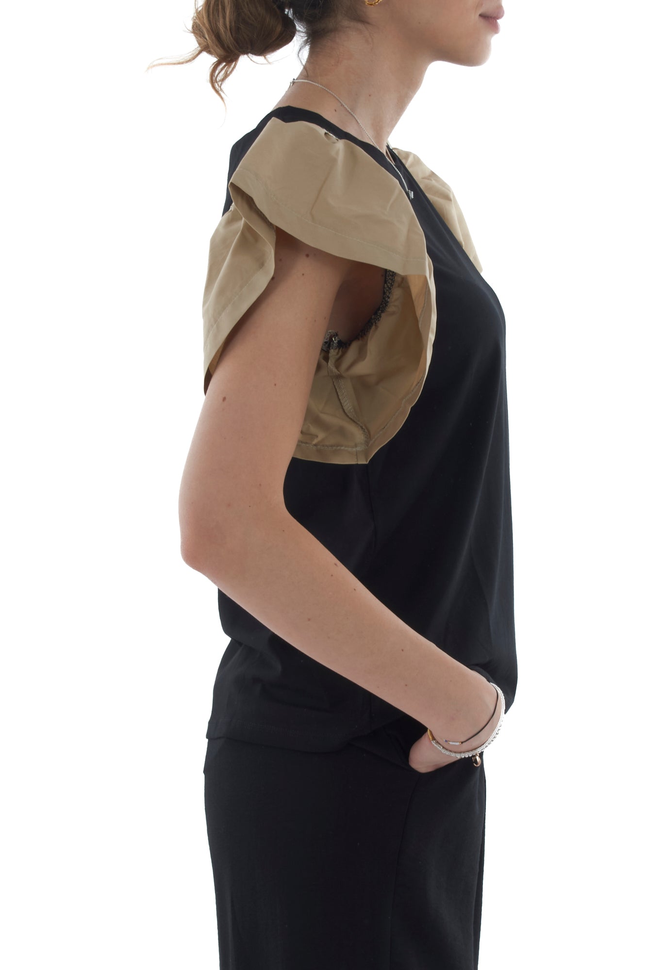 T-shirt con voila' da Donna Susy mix - Sabbia