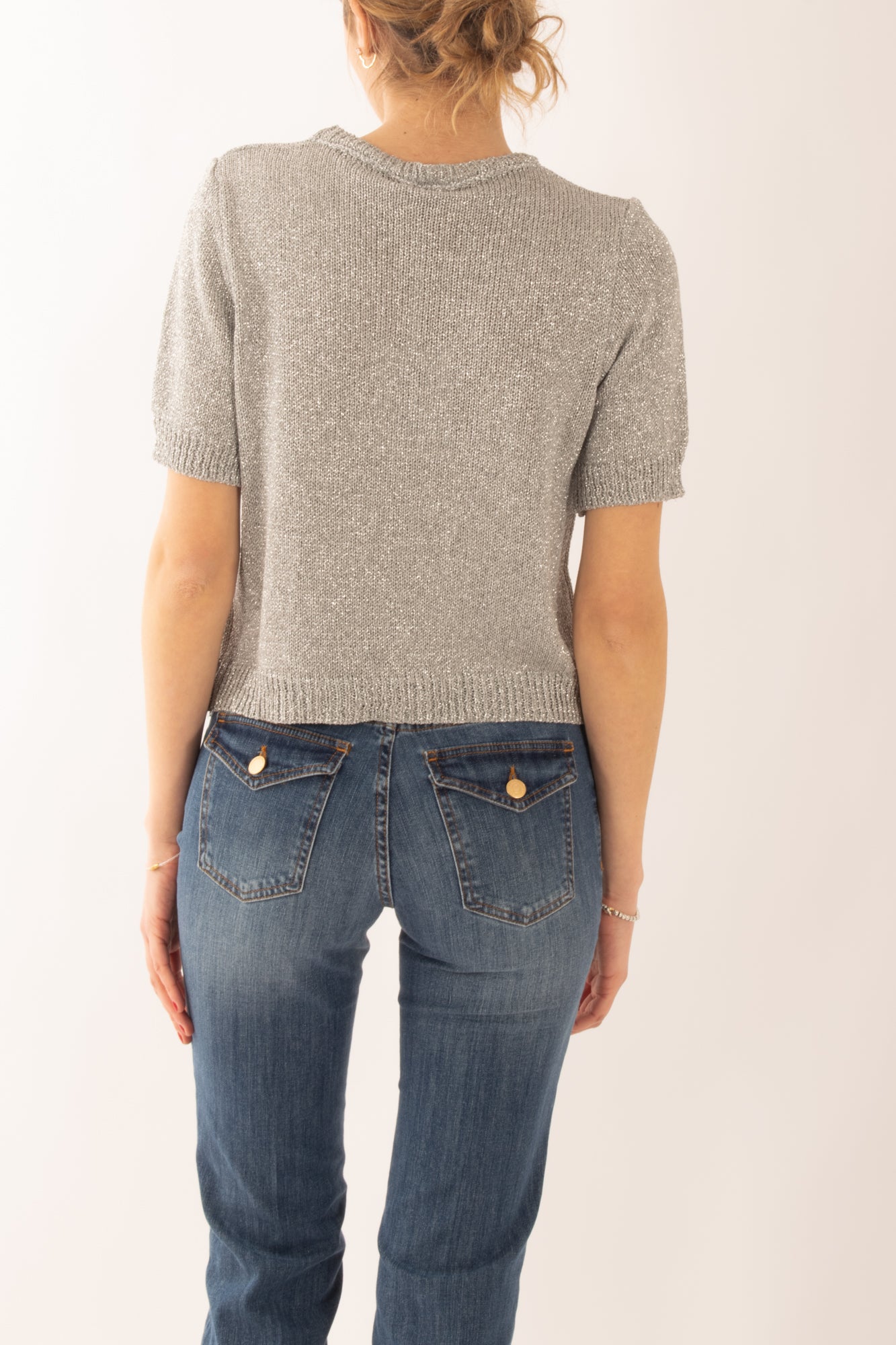 Maglia di filo con filo lurex da Donna Susy mix - Argento