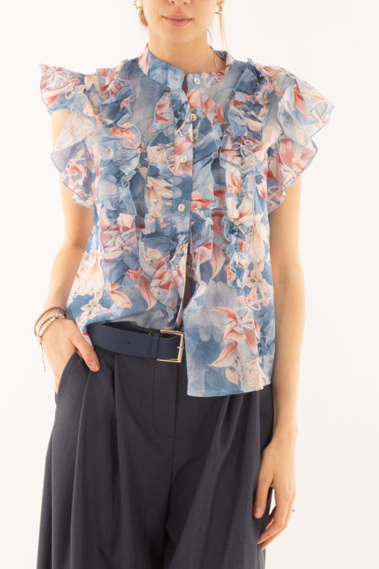 Camicia floreale con rouge da Donna Susy mix - Jeans