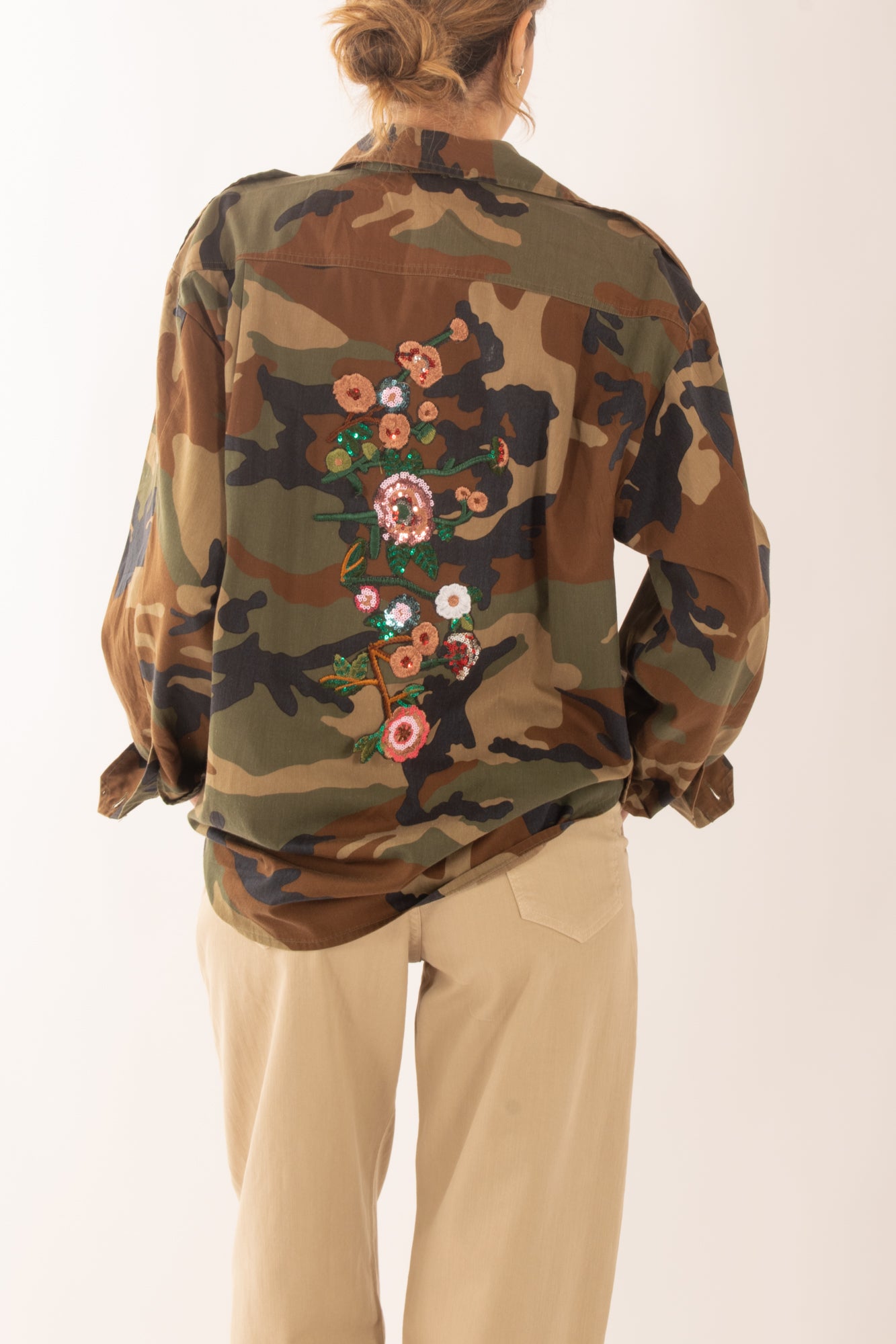 Camicia over camouflacge da Donna Susy mix - Verde