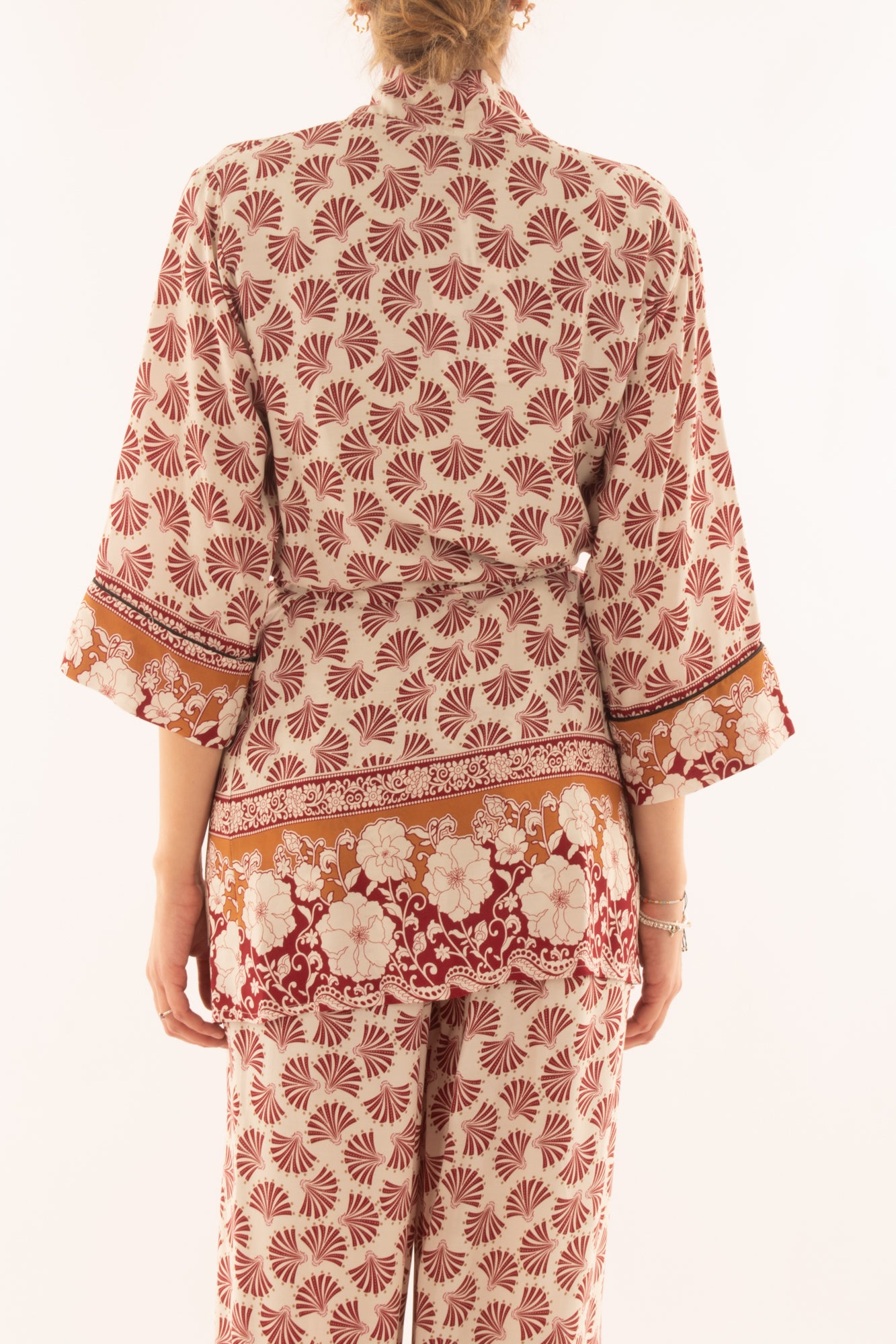 Kimono in viscosa da Donna Susy mix - Rosso india