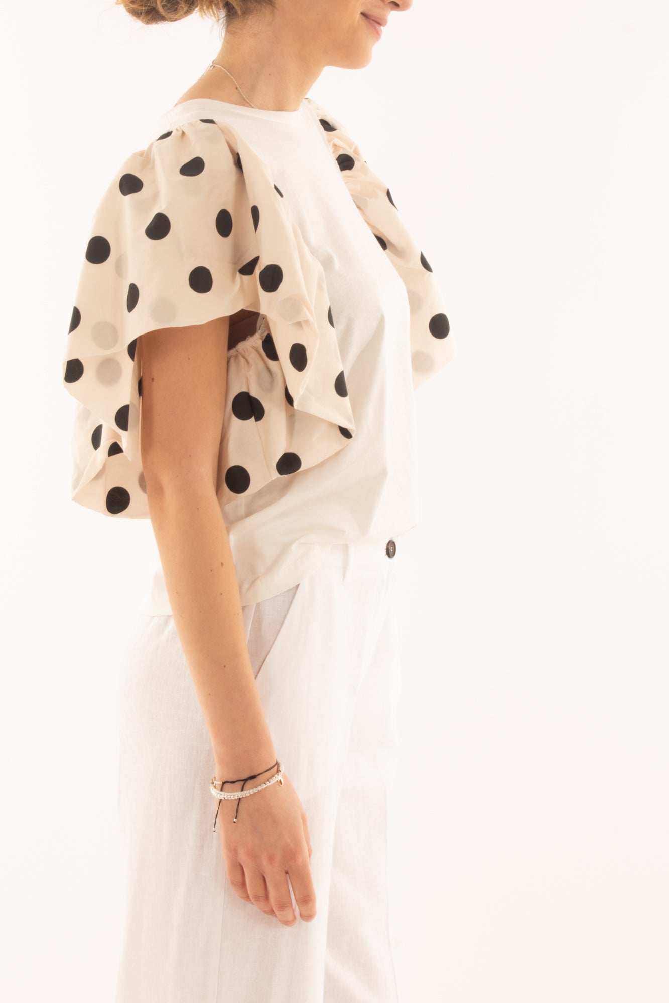 T-shirt con pois da Donna Susy mix - Bianco