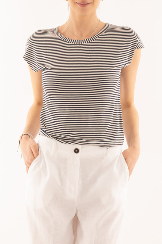 T-shirt mille righe da Donna Susy mix - Blu