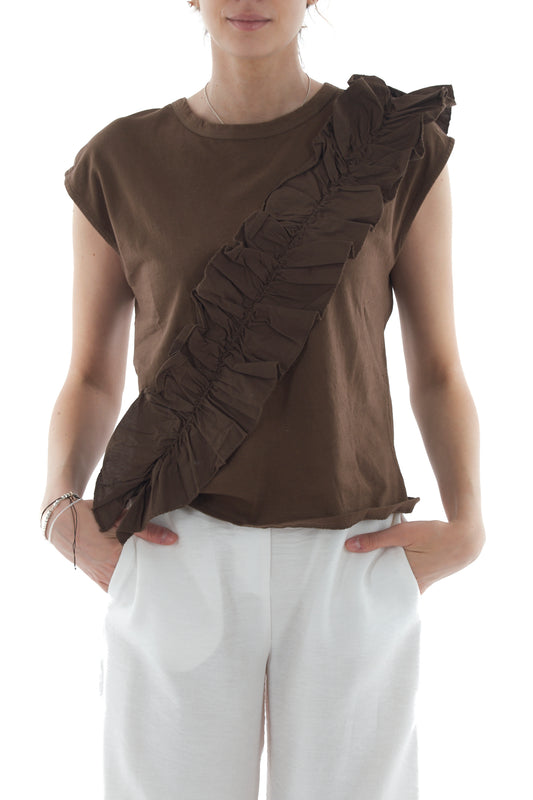 T-shirt con rouge di sbiego da Donna Susy mix - Moro