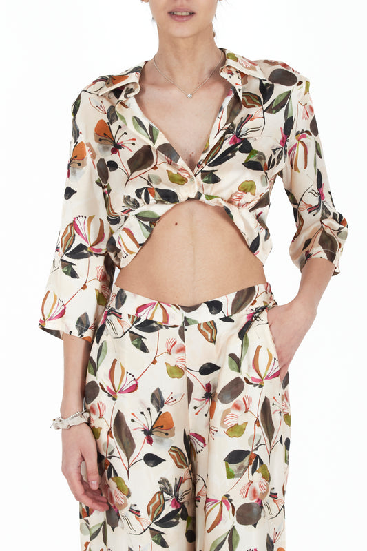 Blusa incrociata da Donna Susy mix - Burro