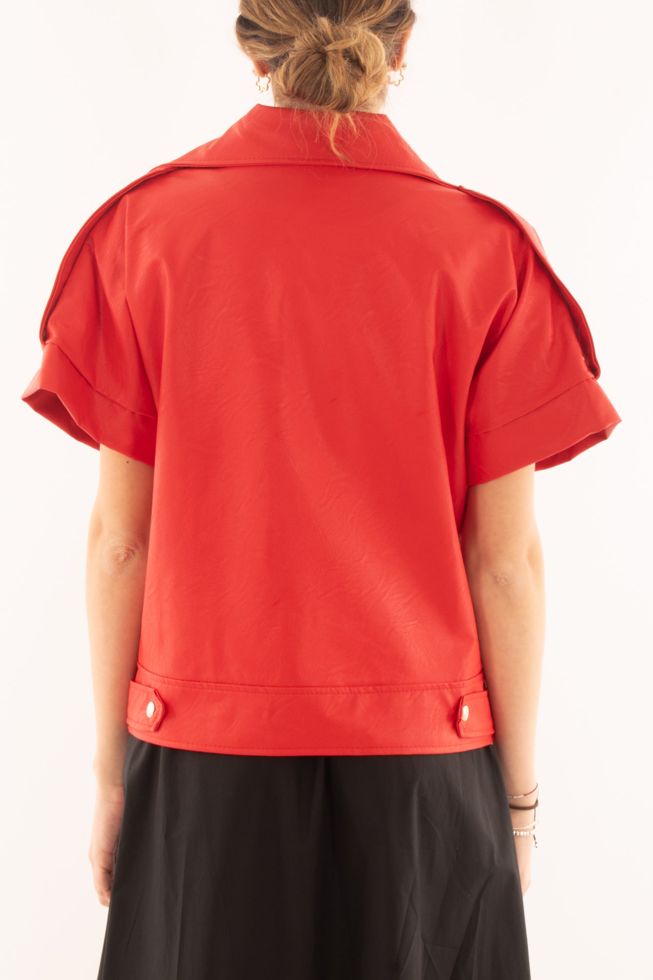 Gilet ecopelle da Donna Susy mix - Rosso