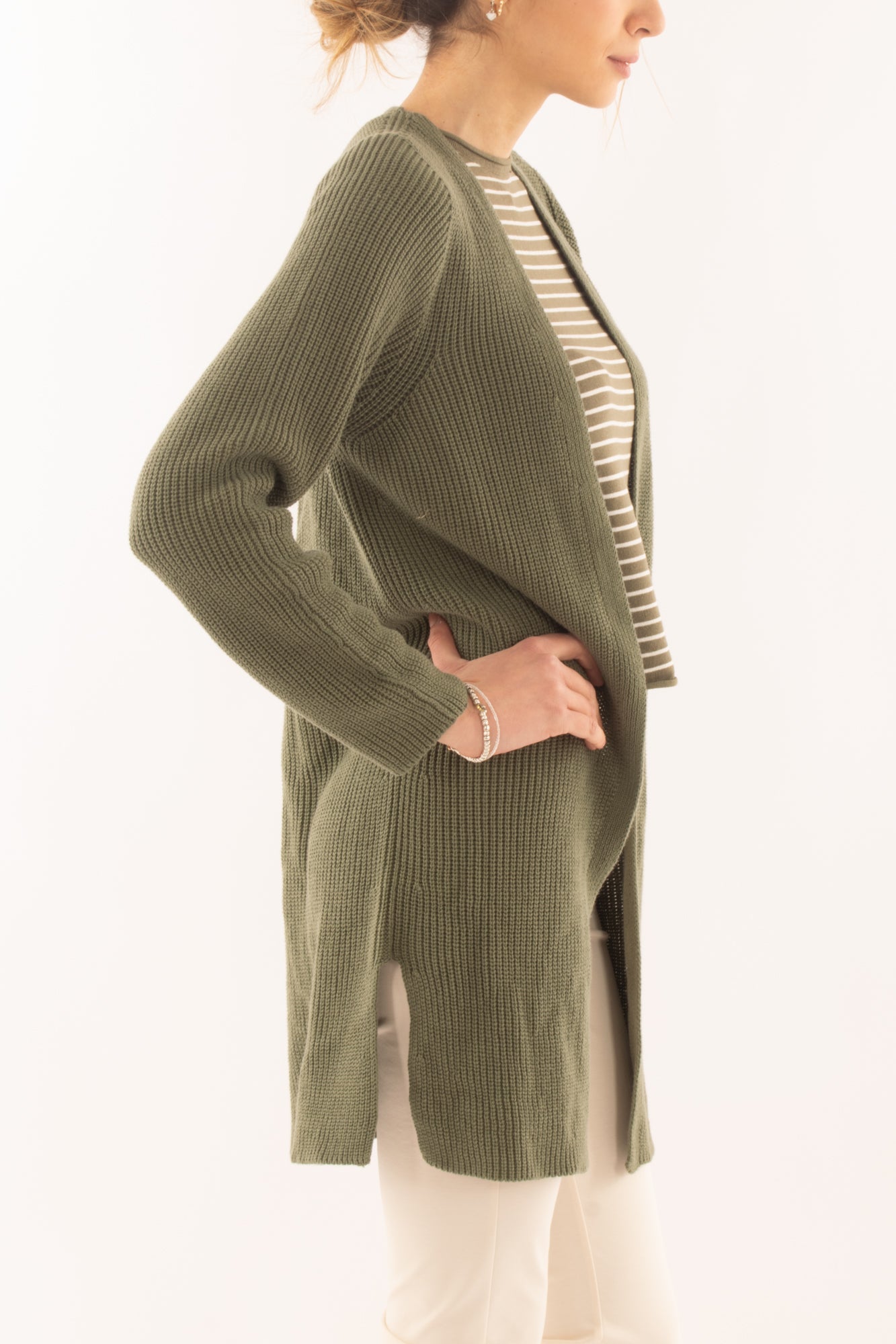 Cardigan aperto 3/4 da Donna Susy mix - Verde