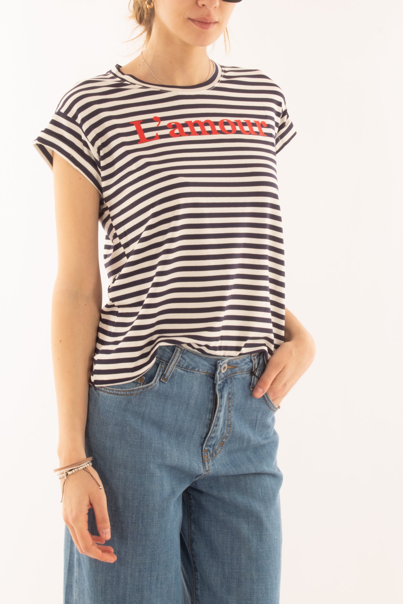 T-shirt 'l'amour' da Donna Susy mix Blu