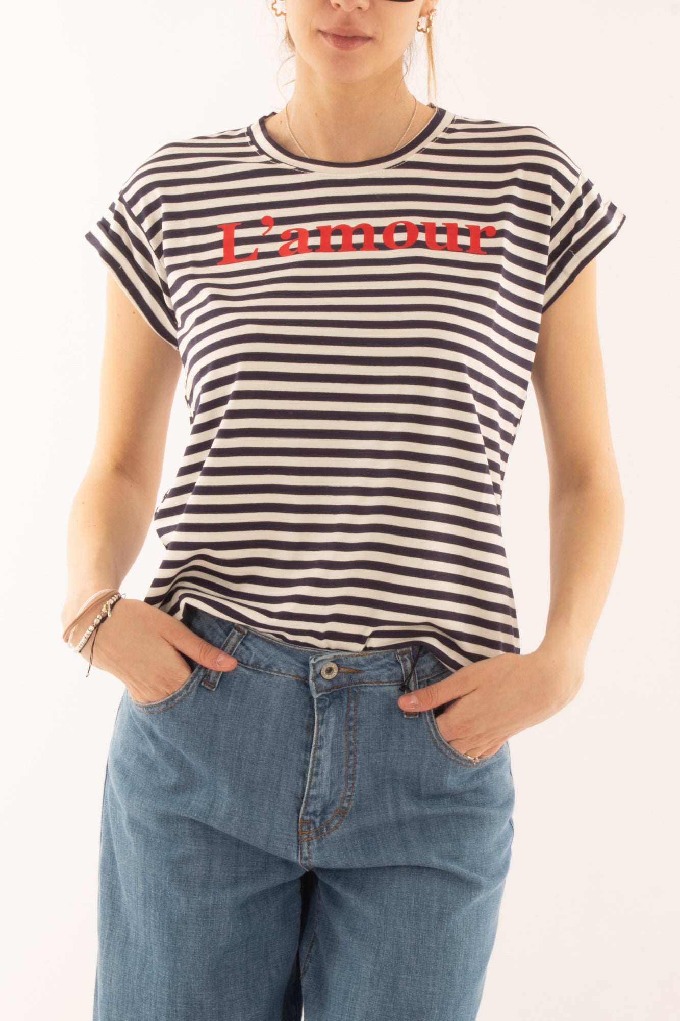 T-shirt 'l'amour' da Donna Susy mix Blu