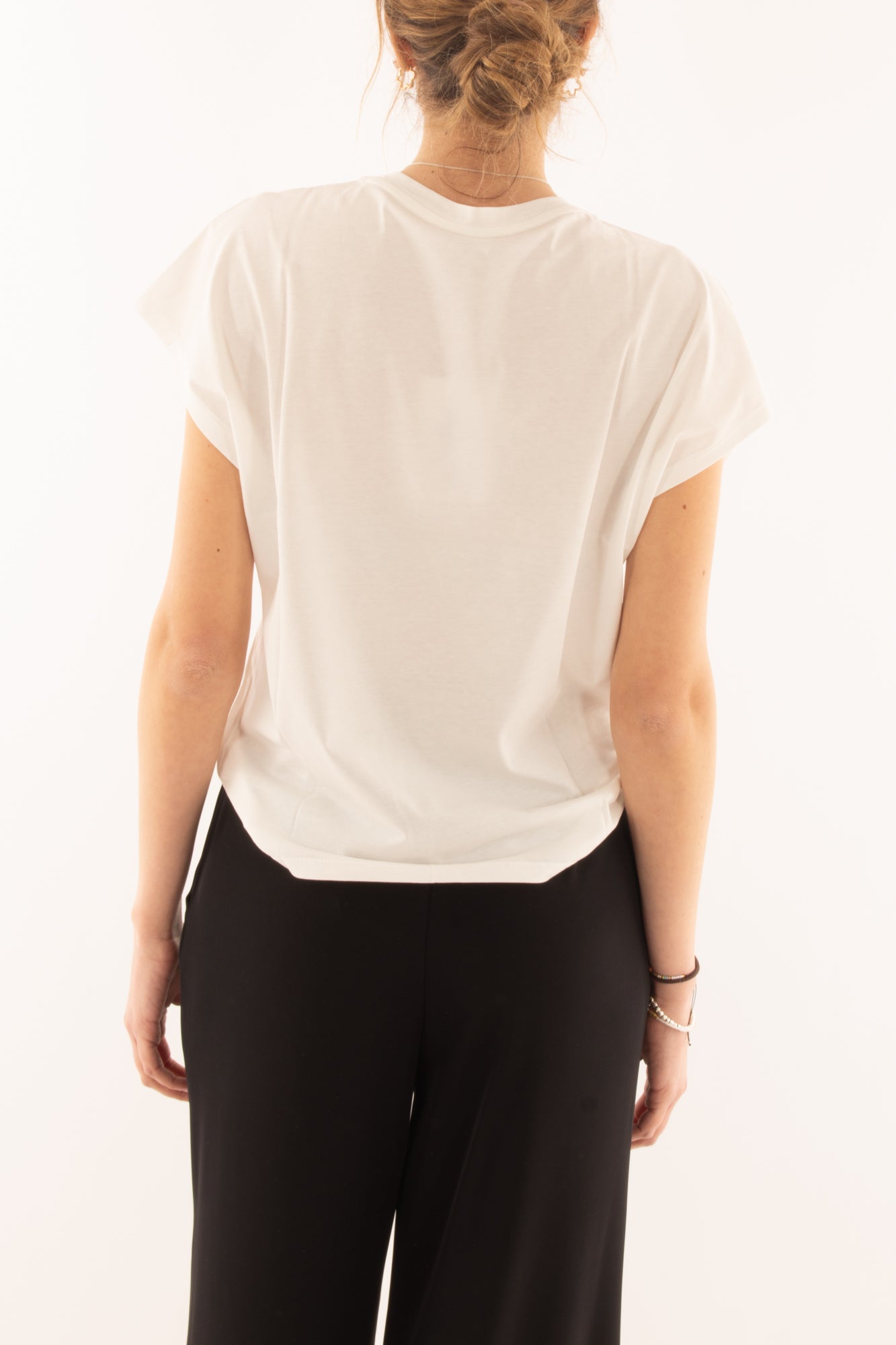 Maglia a v da Donna - Sussy mix - Panna