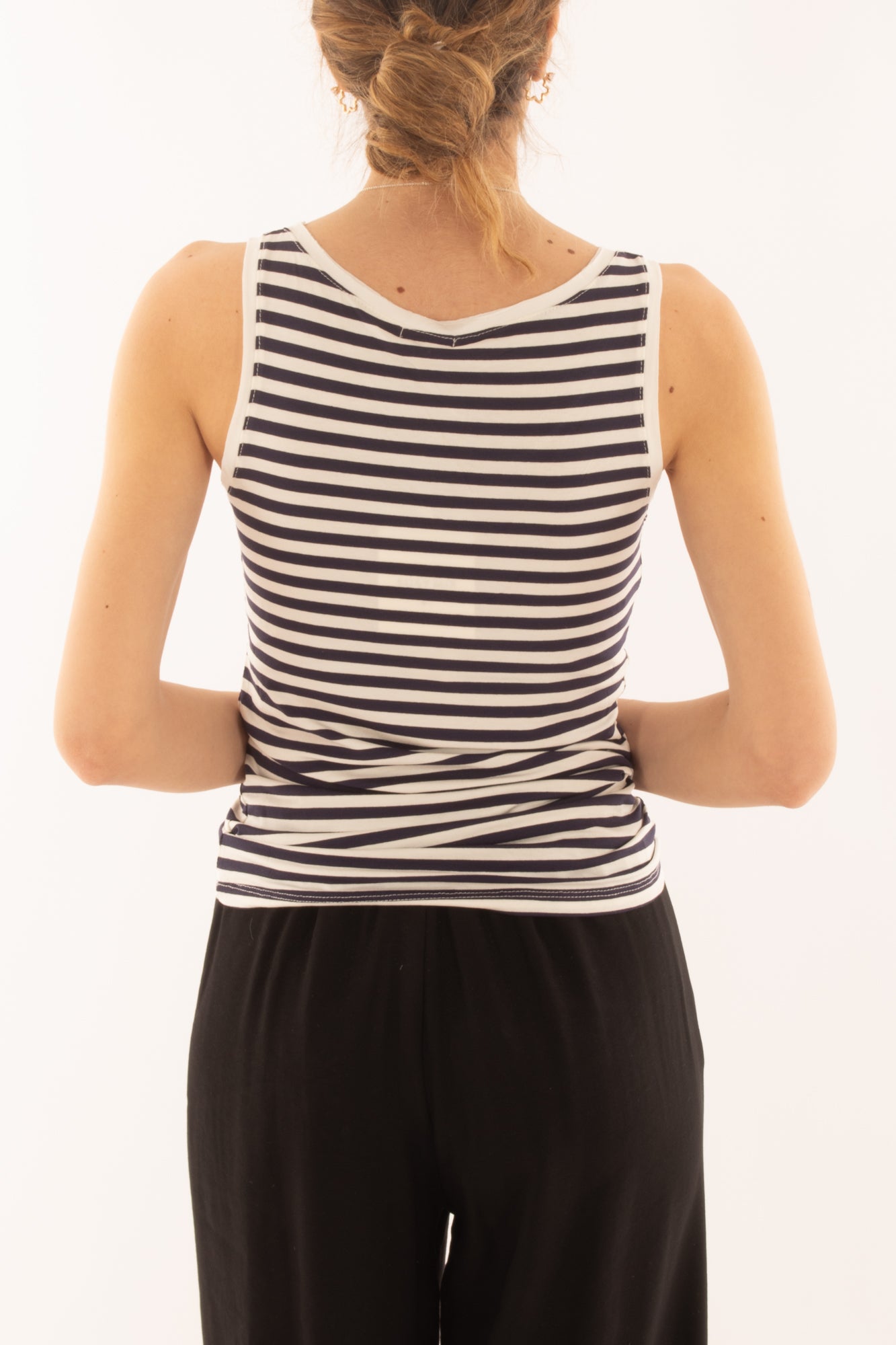 Canottiera rigata in viscosa da Donna Susy mix - Blu