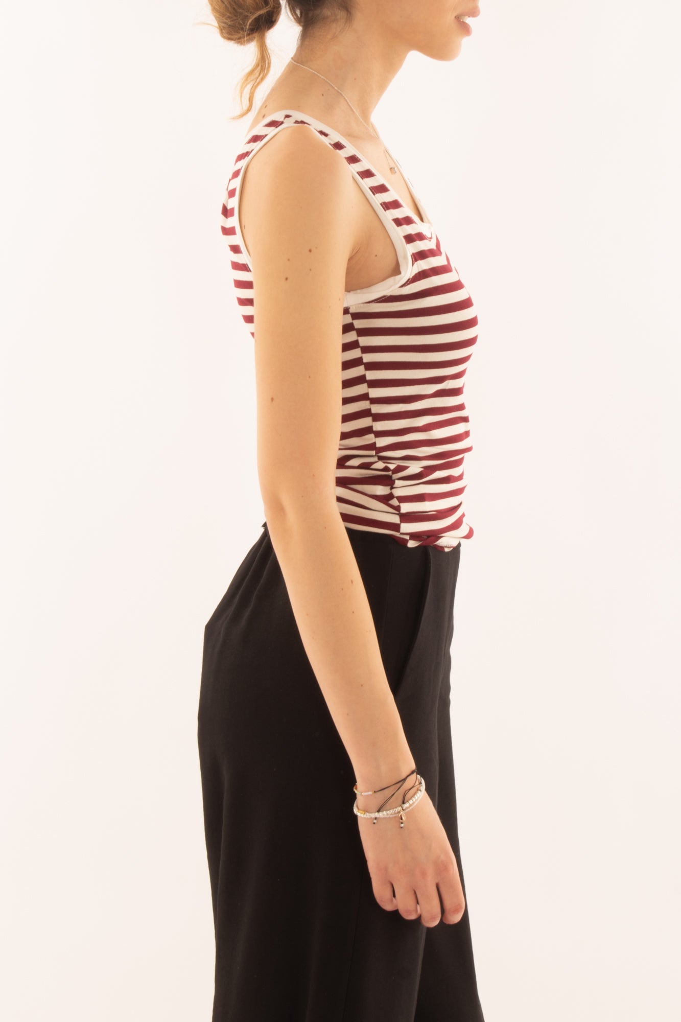 Canottiera rigata in viscosa da Donna Susy mix - Rosso