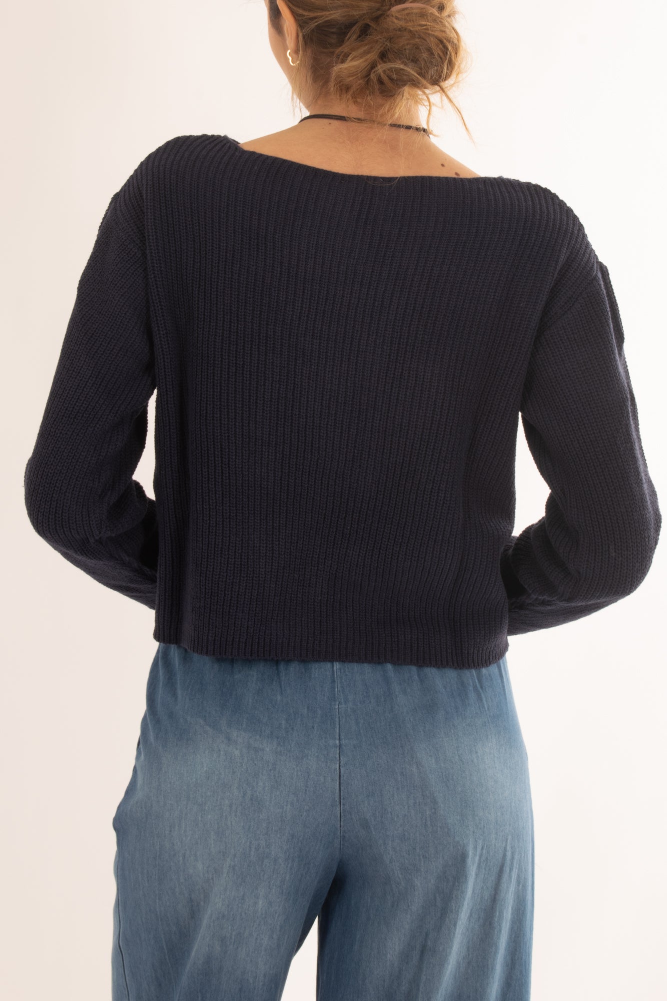 Maglia di filo a barca da Donna Susy mix - Blu