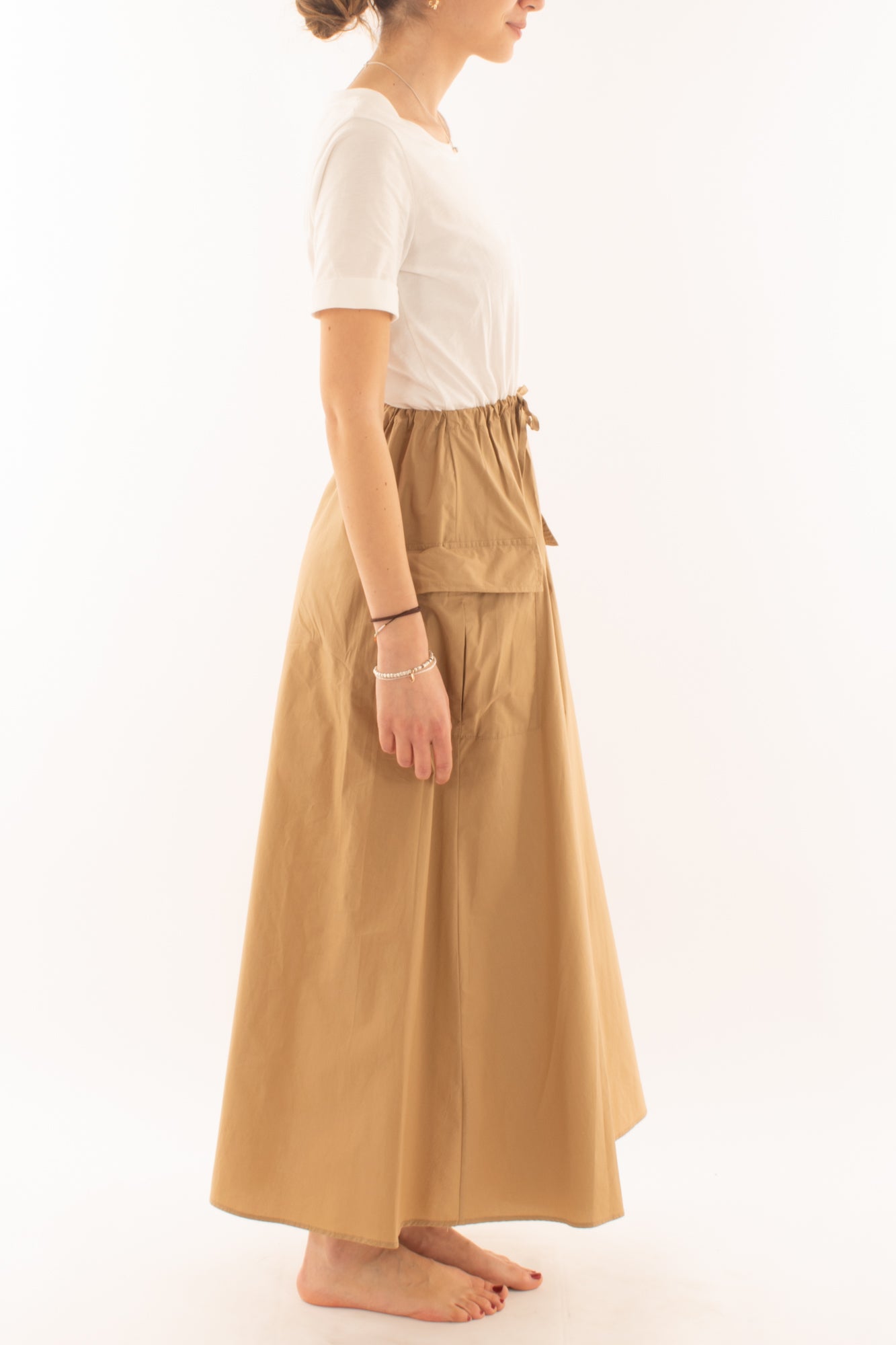 Abito lungo con tasconi da Donna Susy mix - Cammello