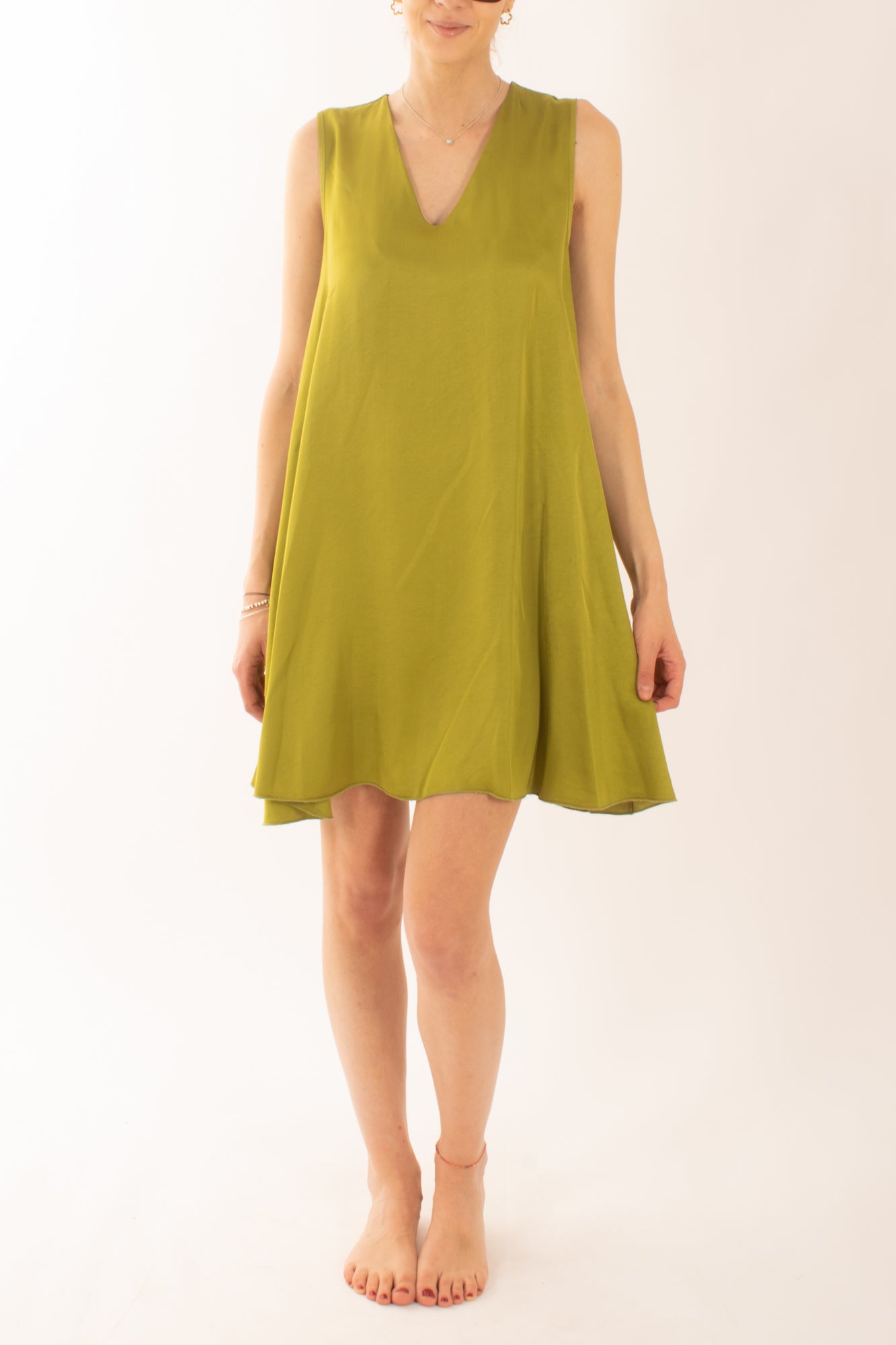 Abito corto a trapezio da Donna Susy mix Verde oliva