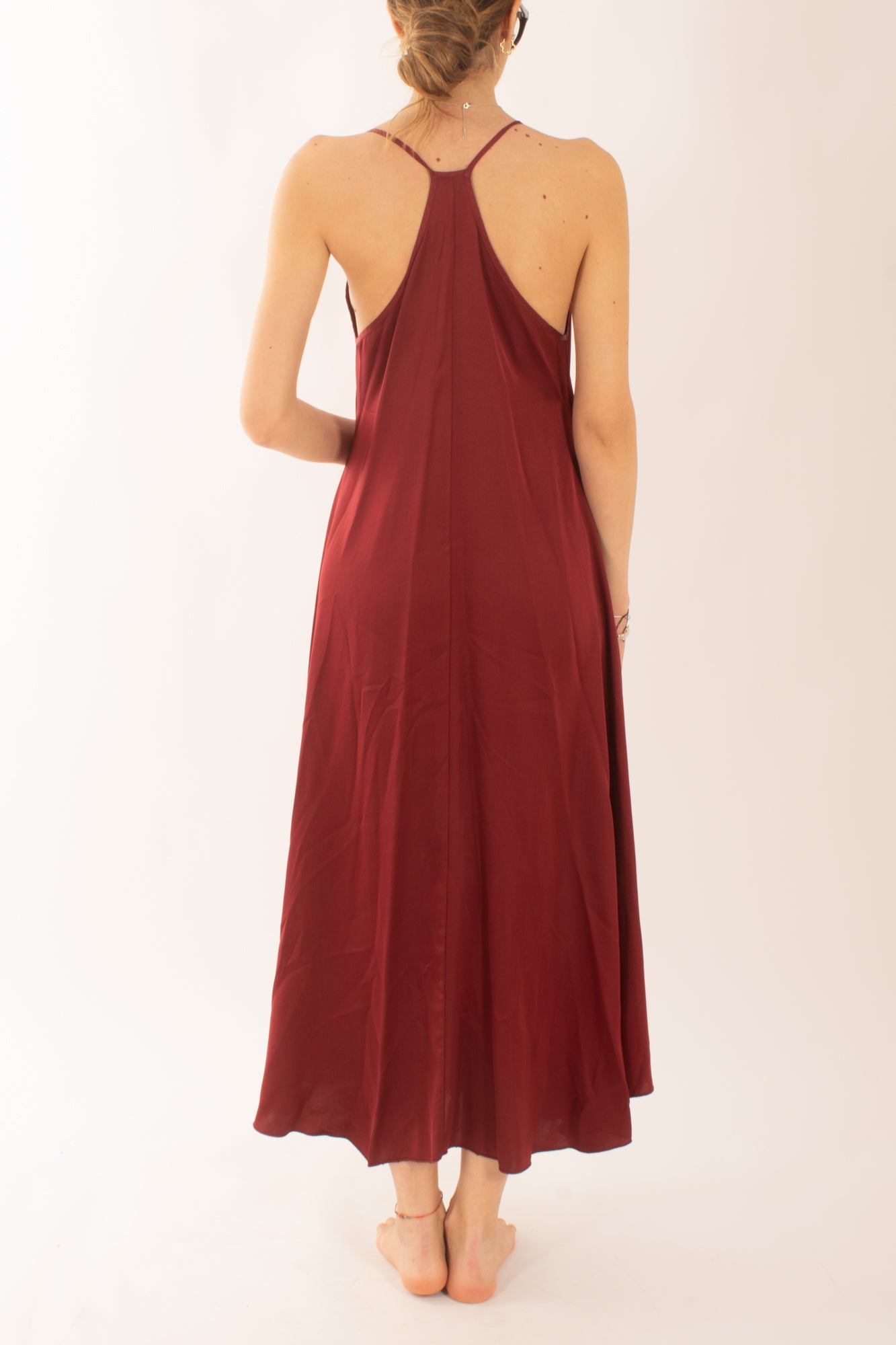 Abito lungo in viscosa da Donna Susy mix - Rosso india