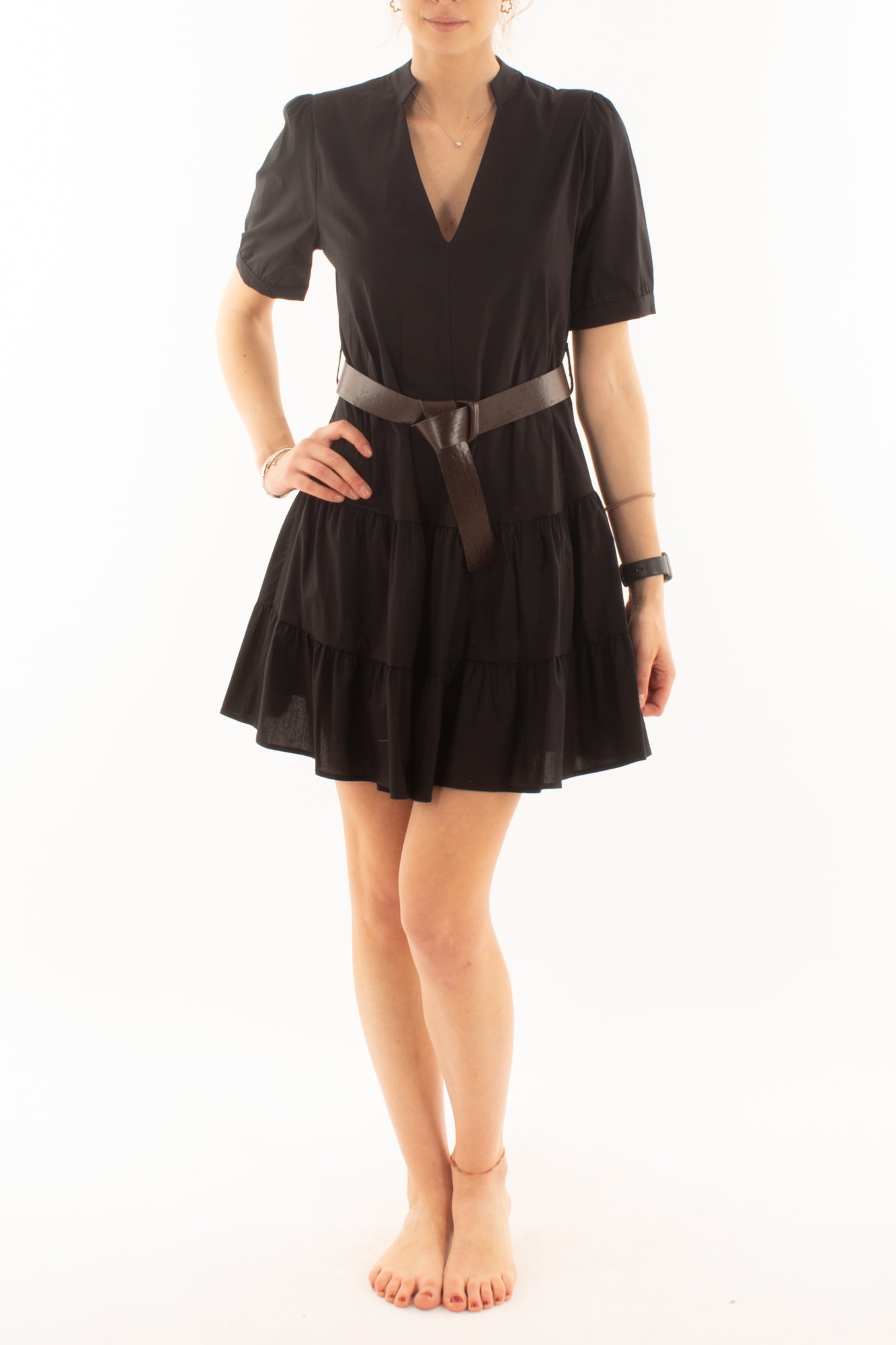 Abito corto mezze manica da Donna Susy mix - Nero