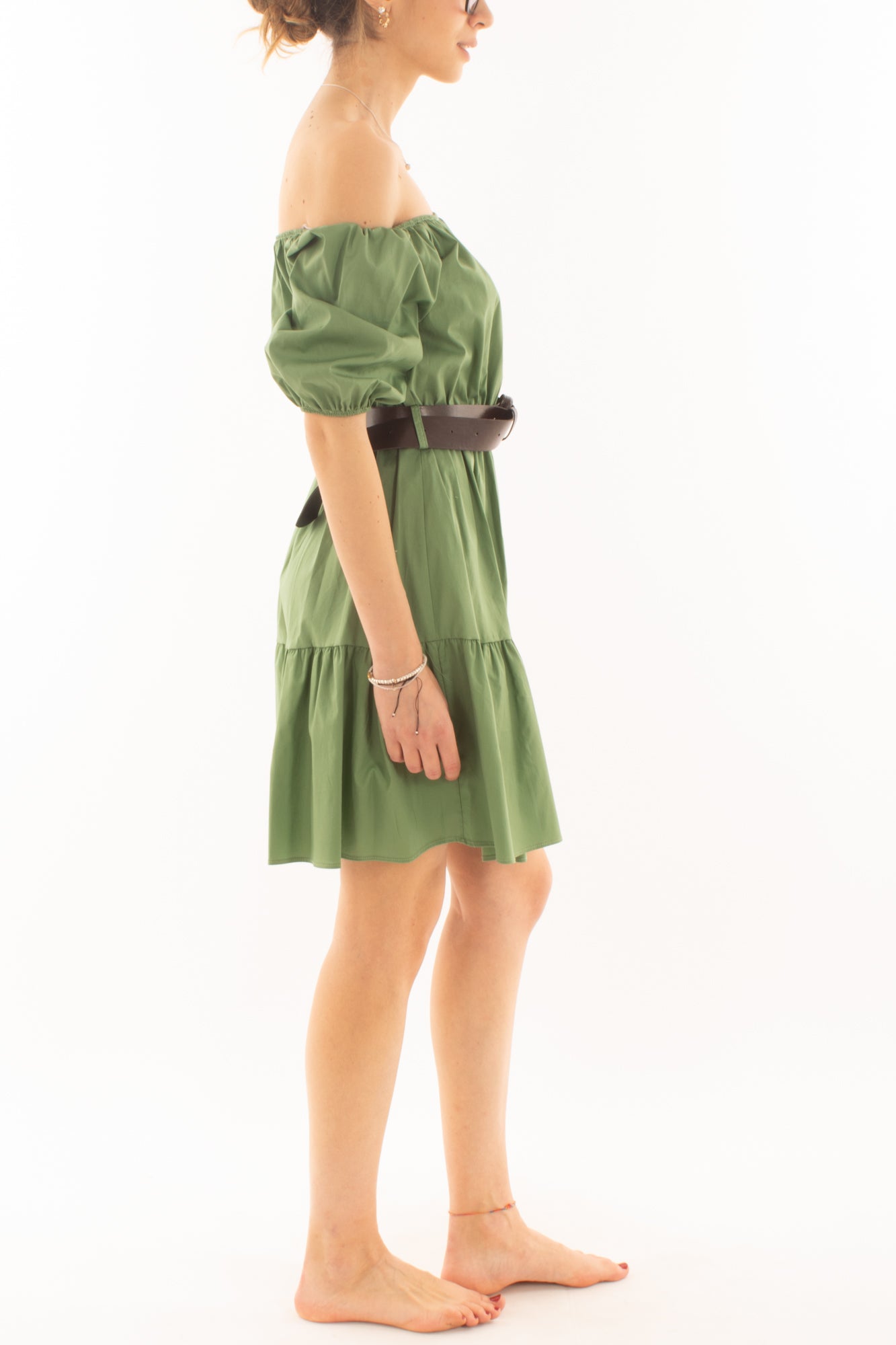 Abito con spalle scoperte da Donna Susy mix - Verde
