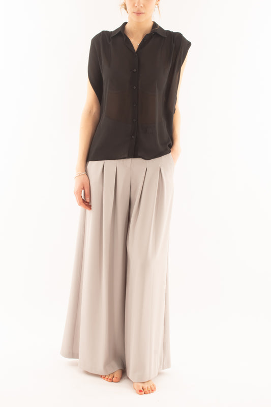 Blusa senza mamiche da Donna Susy mix elite - Nero