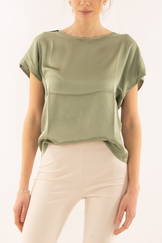 Blusa girocollo da Donna Susy mix elite - Verde