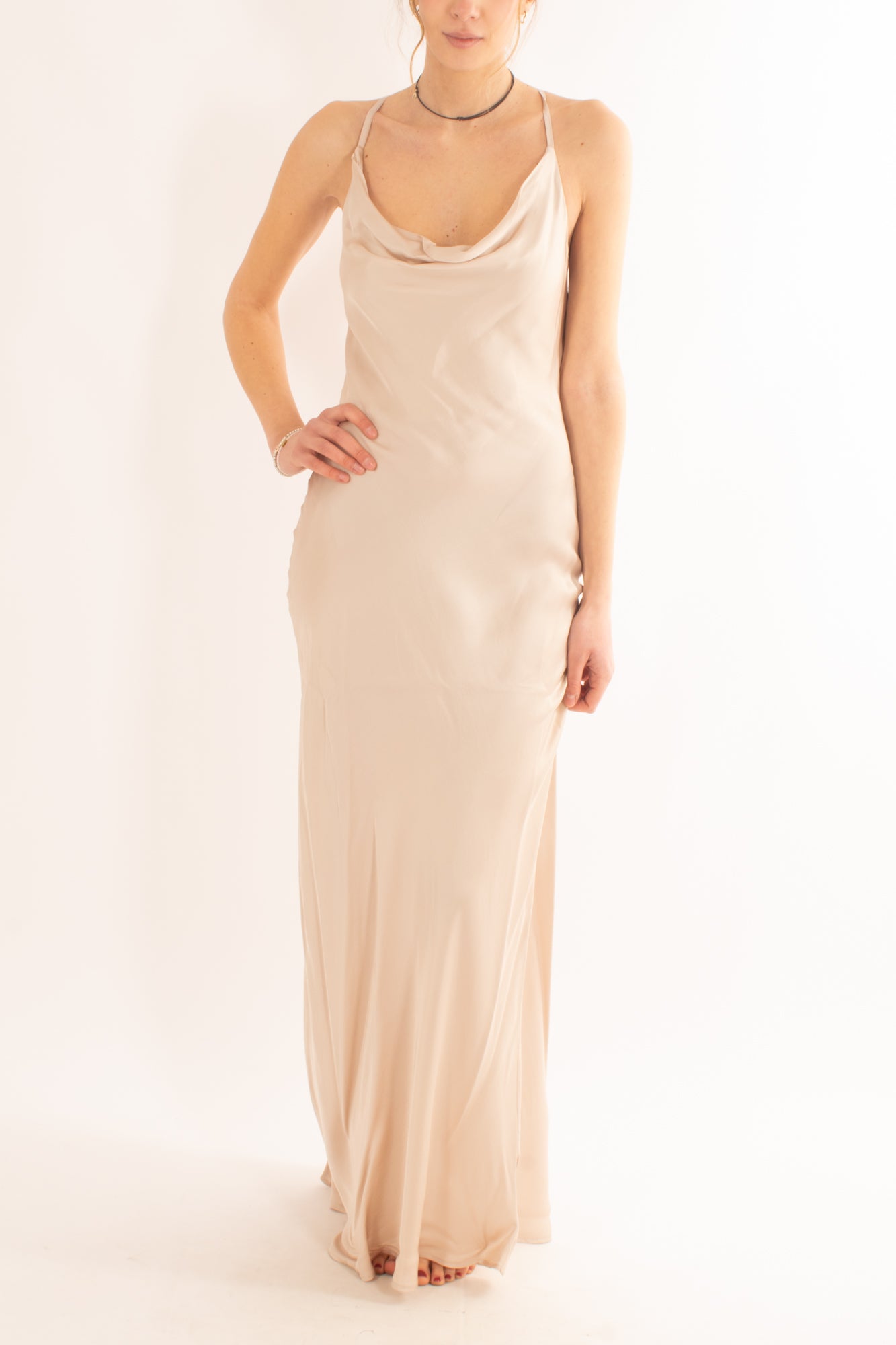 Abito in viscosa con catene da Donna Susy mix elite - Beige