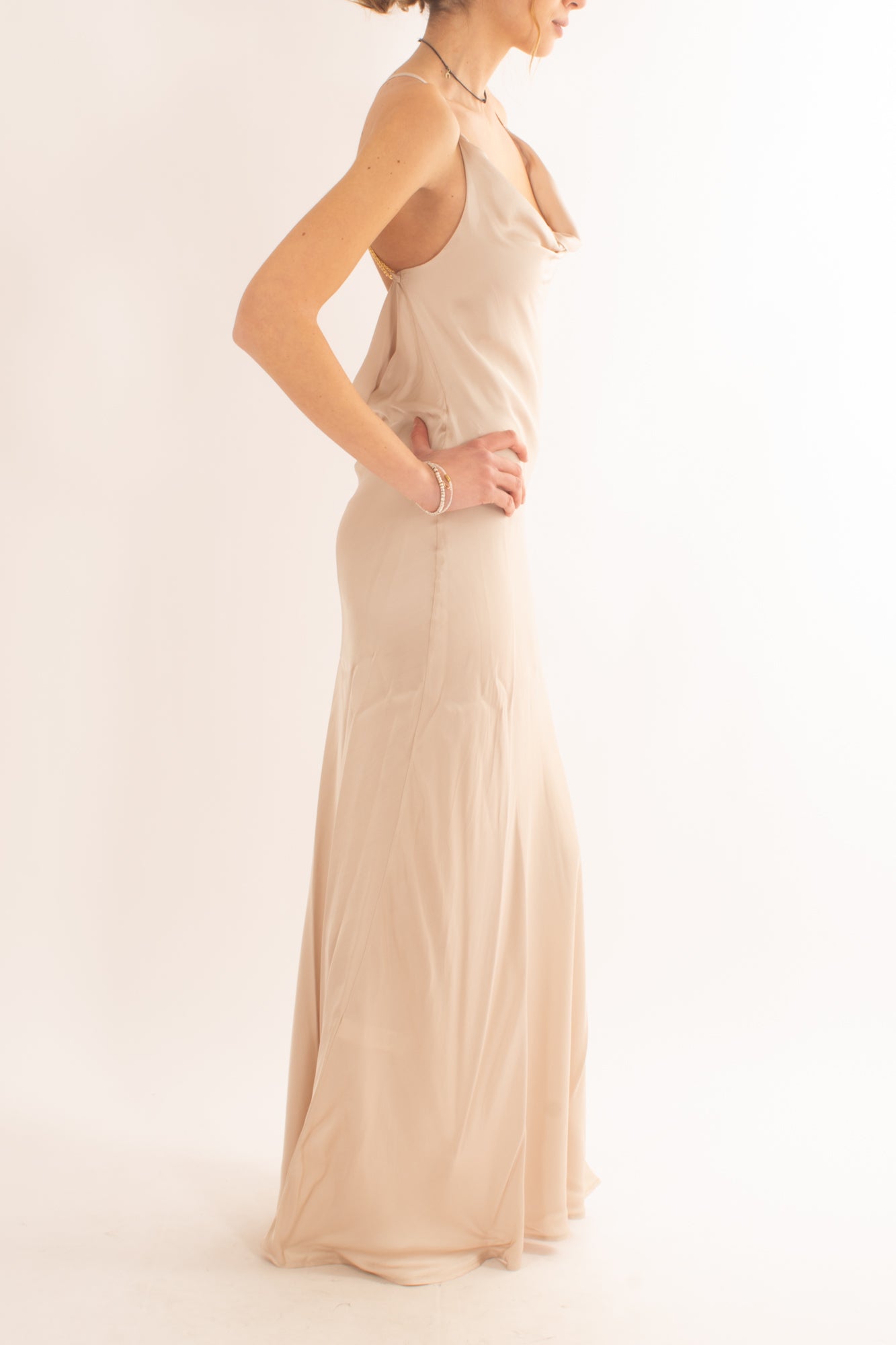 Abito in viscosa con catene da Donna Susy mix elite - Beige