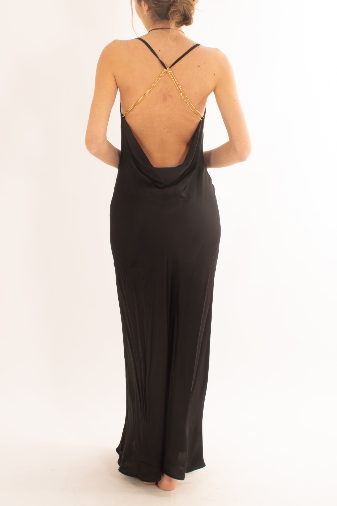 Abito in viscosa con catene da Donna Susy mix elite - Nero