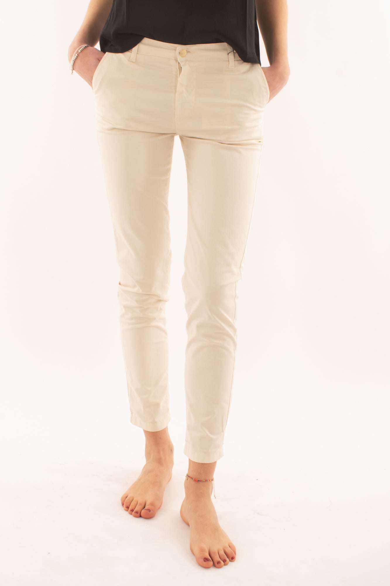 Pantalone slim Susy mix elite - Burro