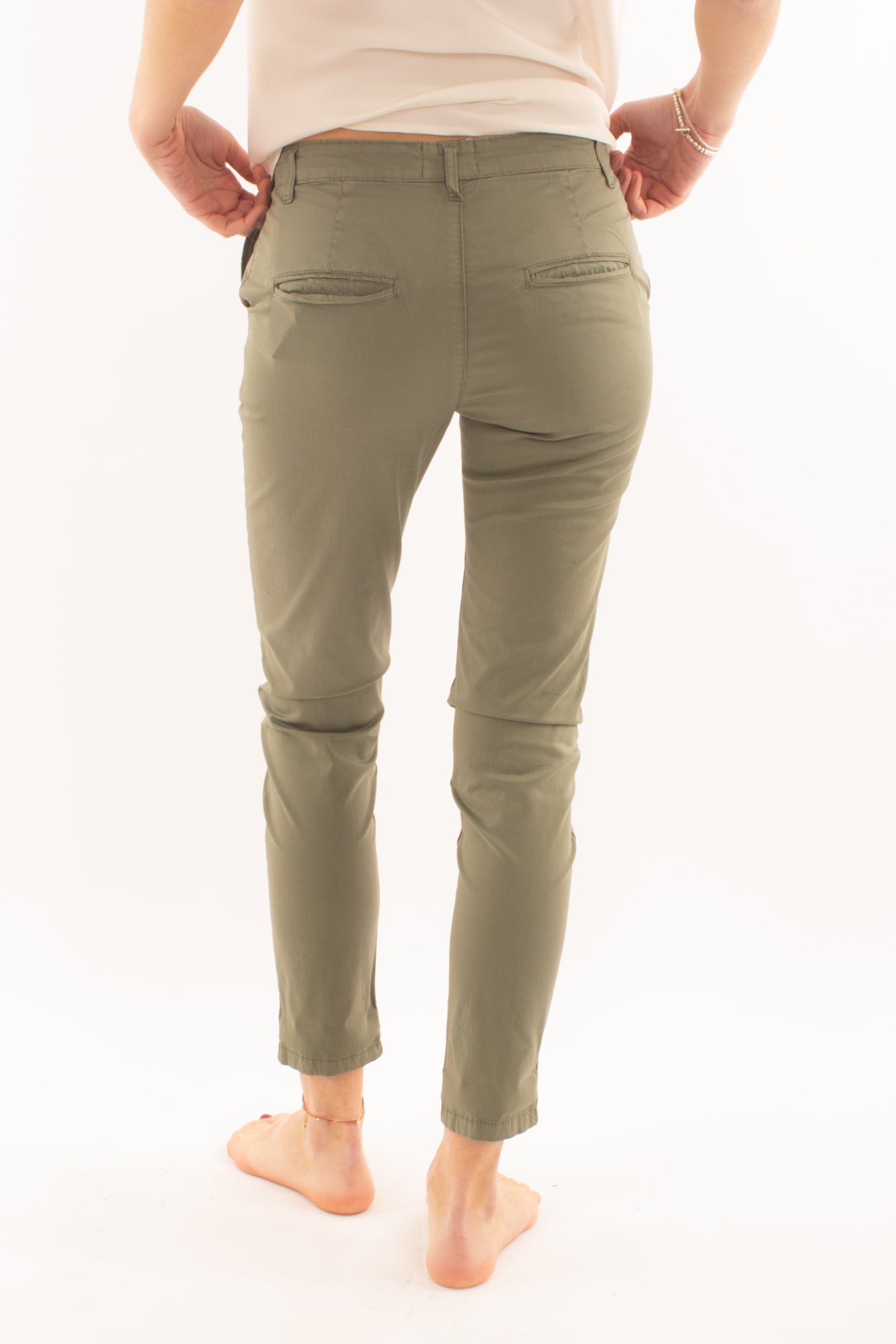 Pantalone slim Susy mix elite - Verde militare