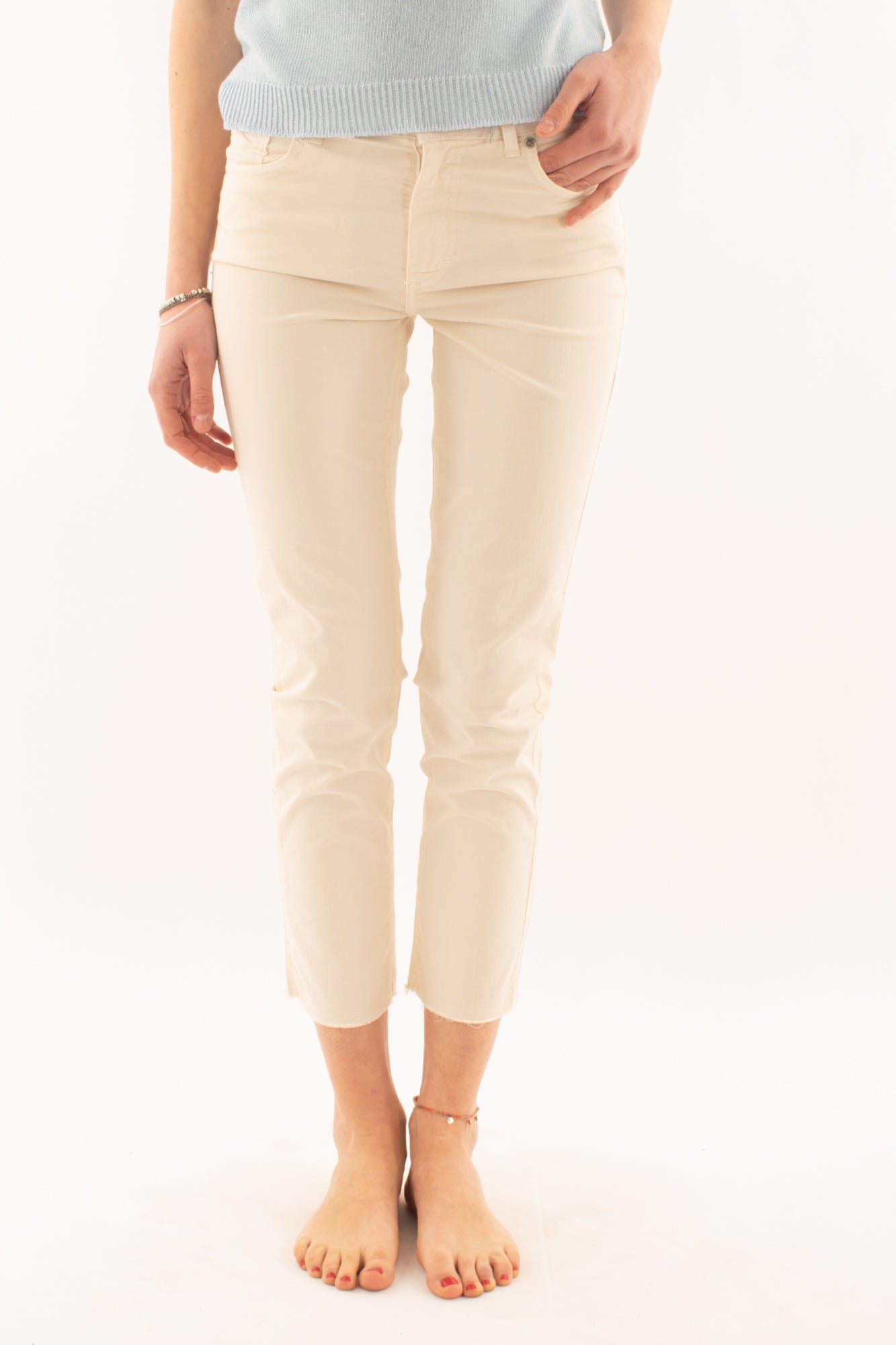 Pantalone 5 tasche da Donna Susy mix elite - Burro