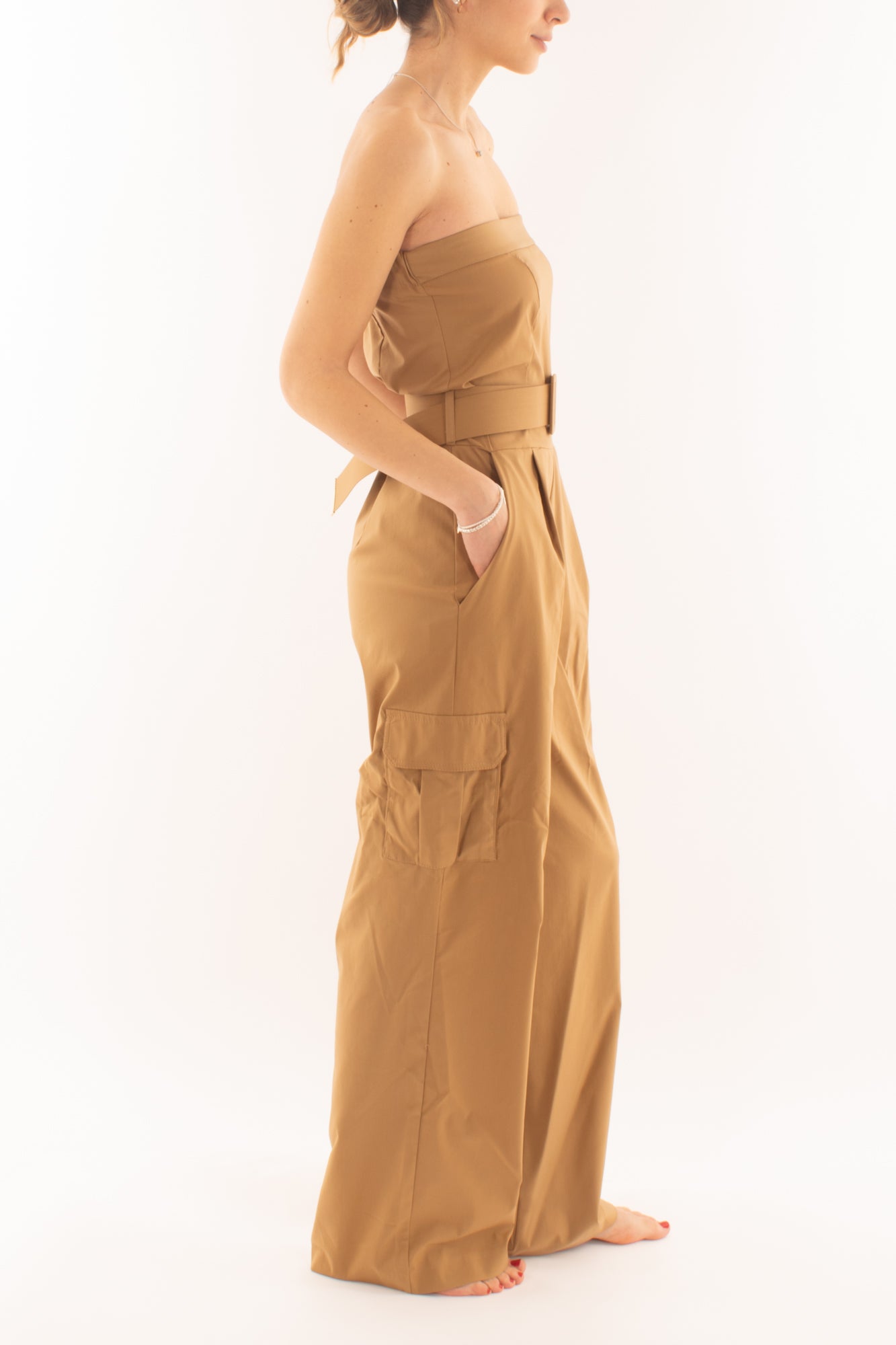 Tuta con tasconi da Donna - Cammello