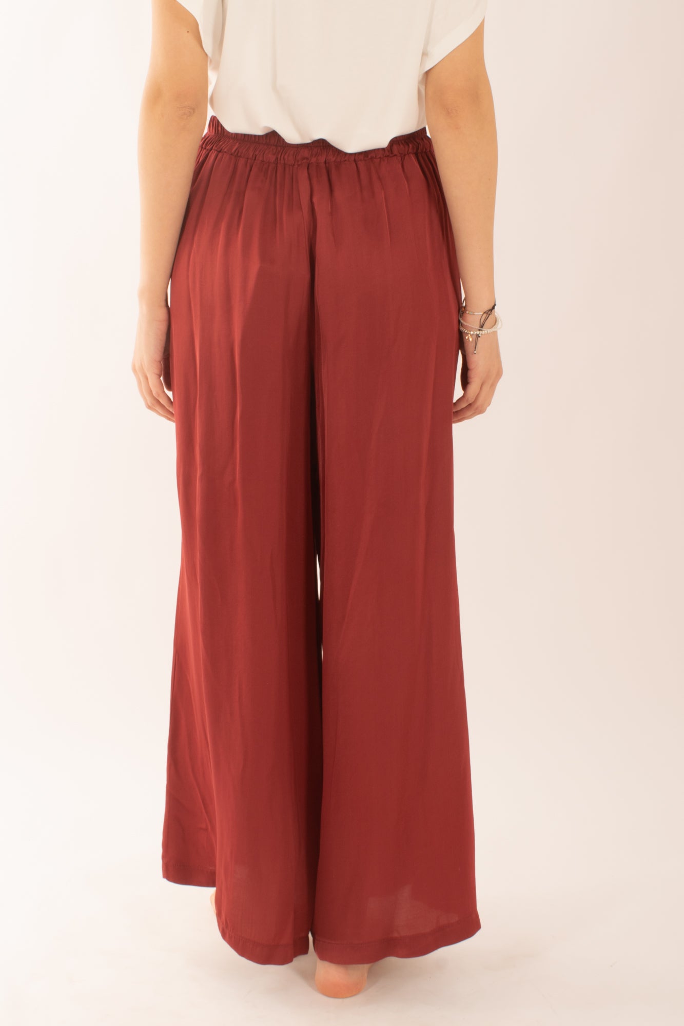 Pantalone a palazzo in viscosa da Donna Susy mix - Rosso india
