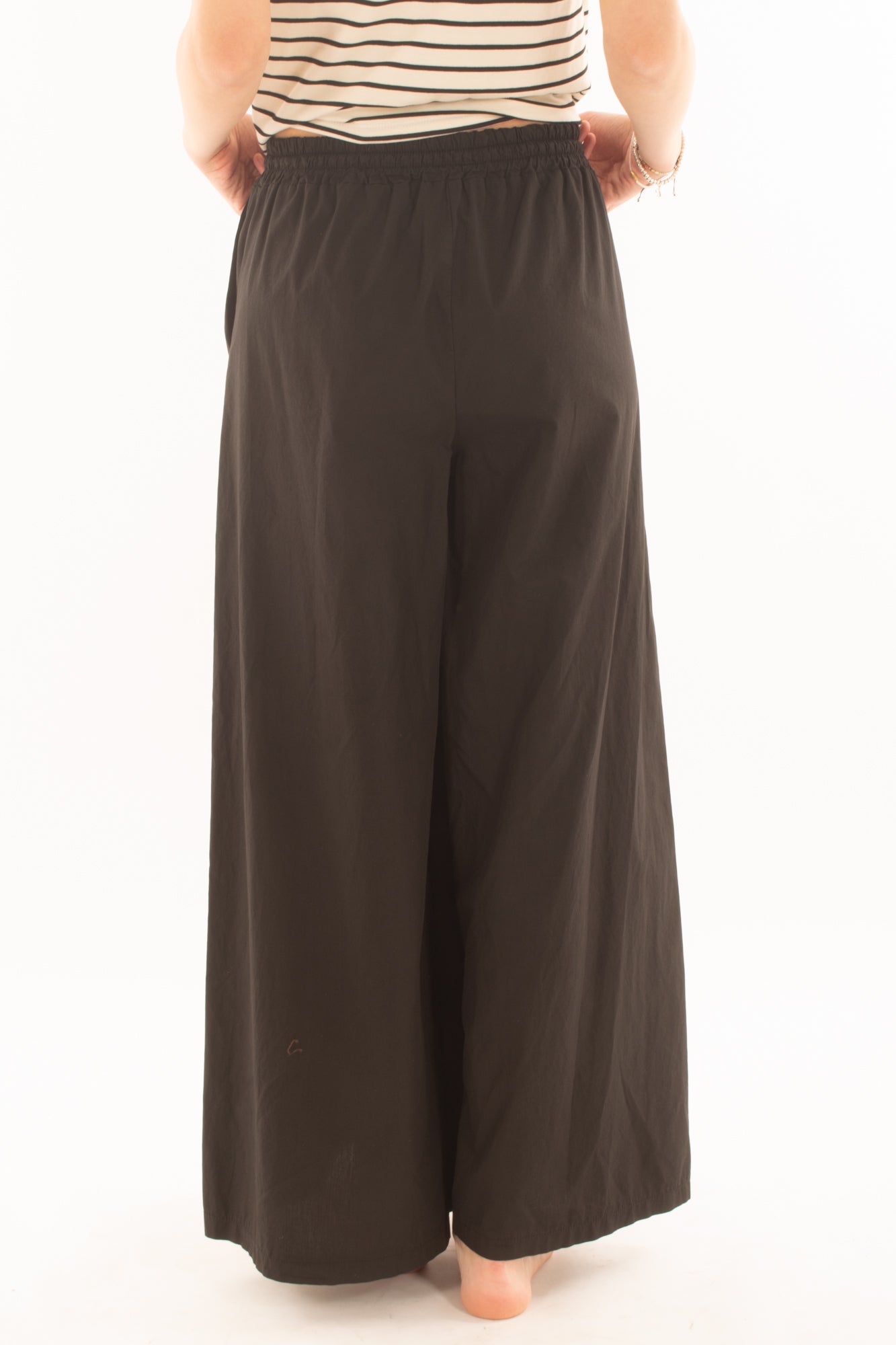 Pantalone palazzo in cotone da Donna Metoo- Nero